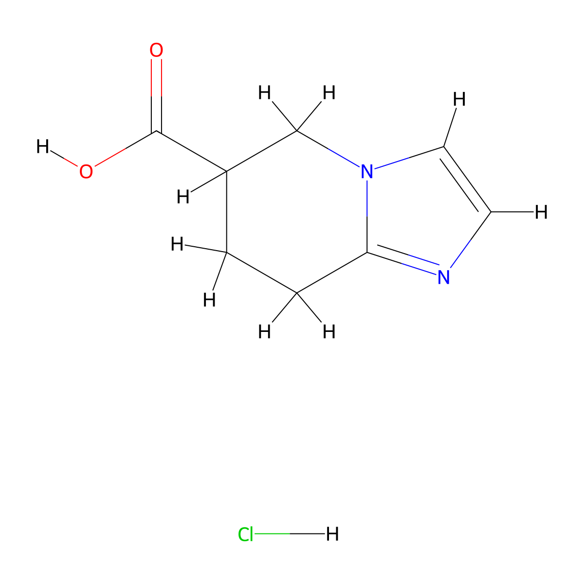 5H,6H,7H,8H-imidazo(1,2-a)pyridine-6-carboxylic acid hydrochloride molecular structure, CAS 139183-99-6