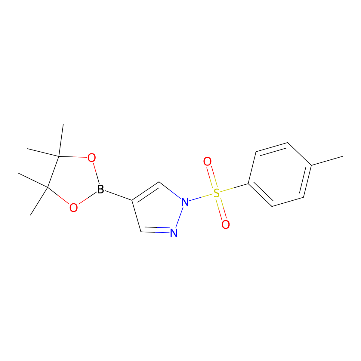 4-(4,4,5,5-Tetramethyl-1,3,2-dioxaborolan-2-yl)-1-tosyl-1H-pyrazole molecular structure, CAS 1391835-53-2