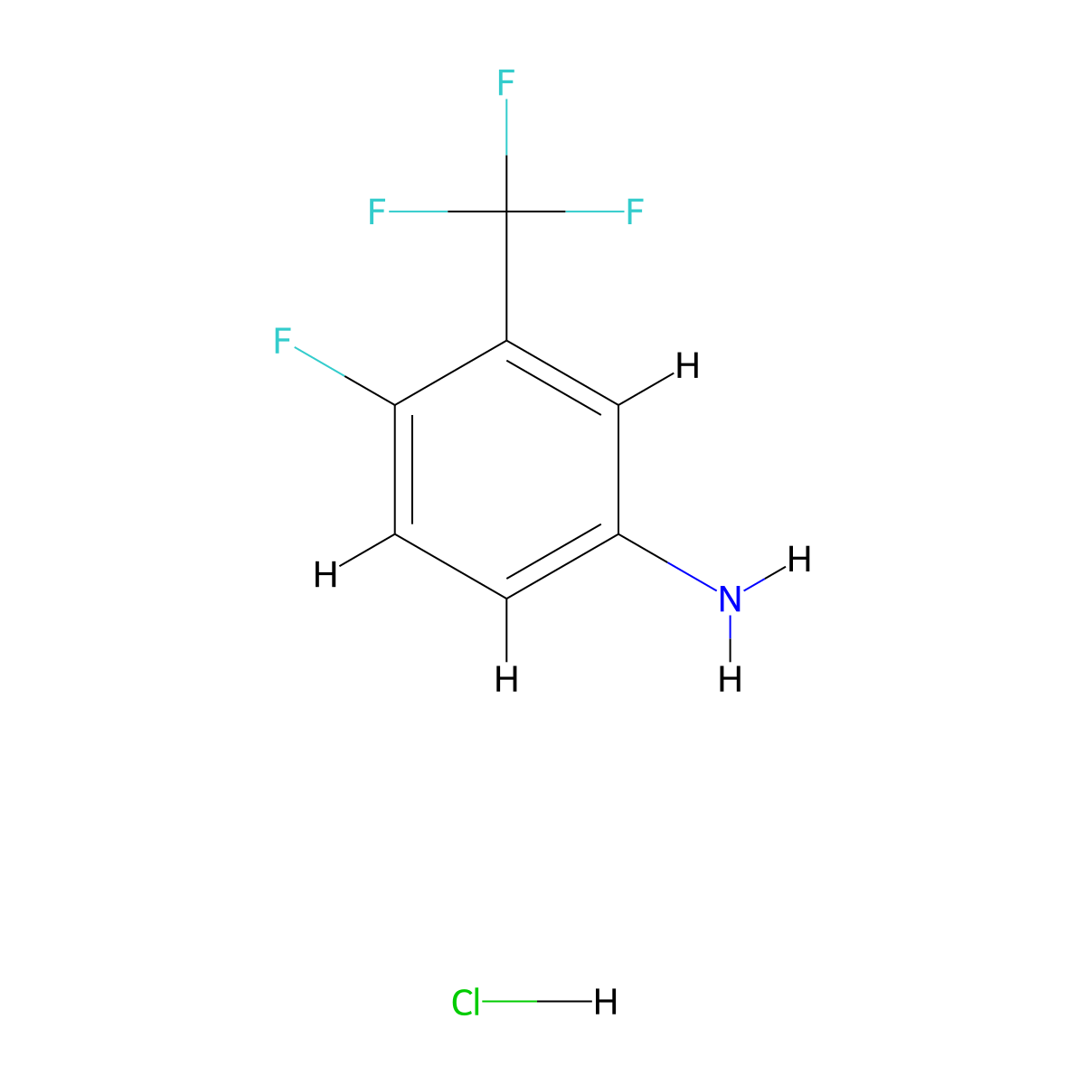 4-Fluoro-3-(trifluoromethyl)aniline hydrochloride molecular structure, CAS 139185-13-0