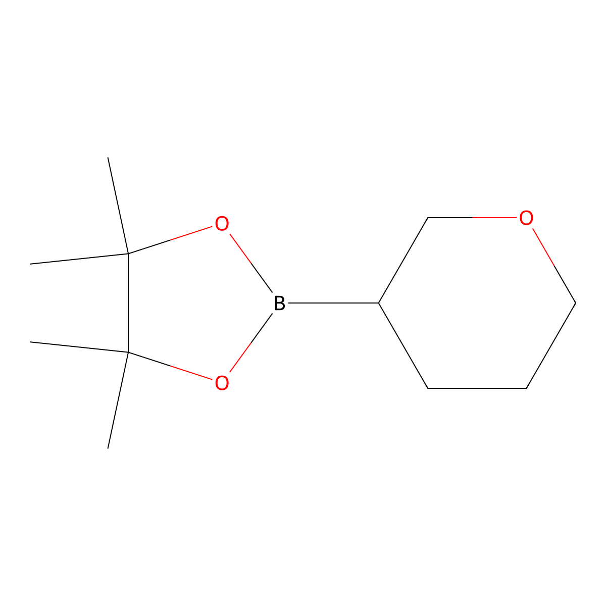 4,4,5,5-Tetramethyl-2-(tetrahydro-2H-pyran-3-yl)-1,3,2-dioxaborolane molecular structure, CAS 1391850-39-7