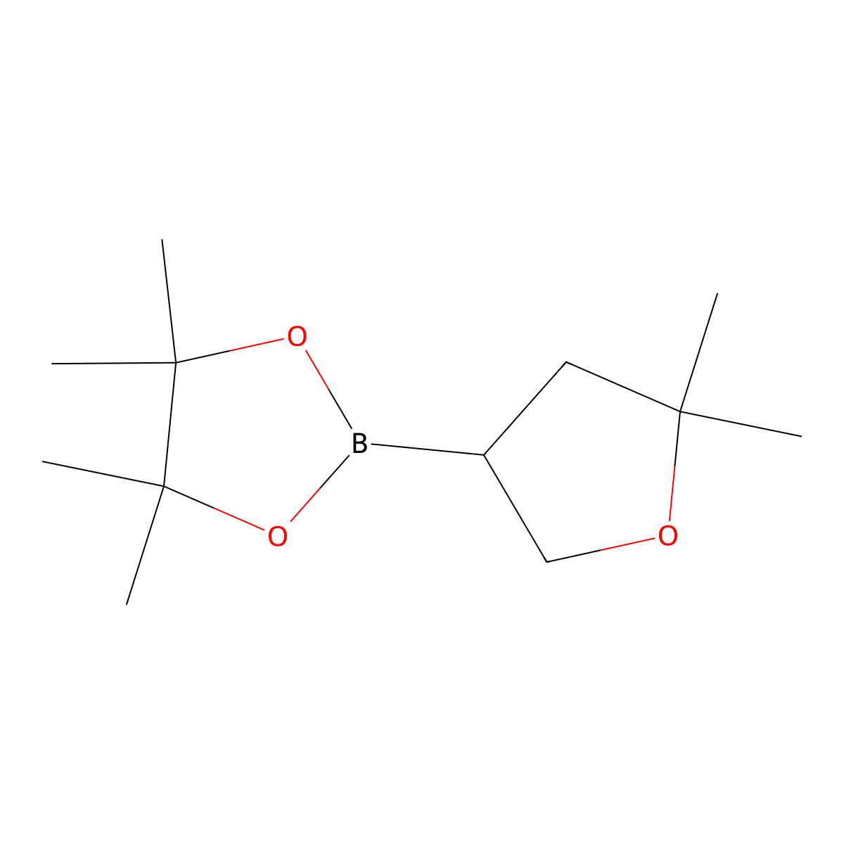 3-(5,5-Dimethyl) tetrahydrofuran boronic acid pinacol ester molecular structure, CAS 1391850-41-1