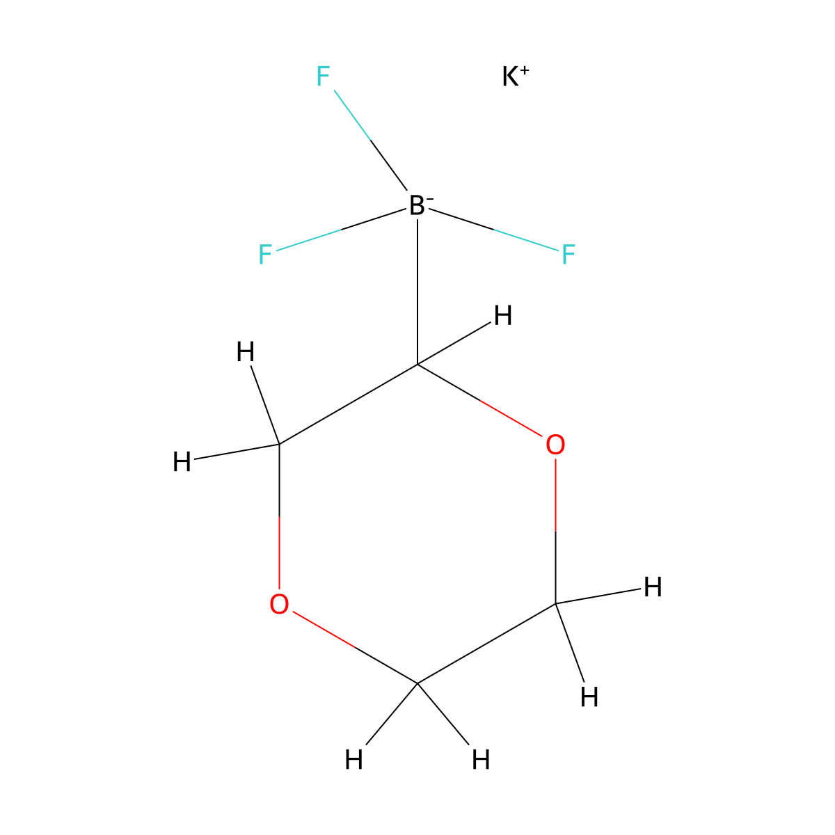 Potassium (1,4-dioxan-2-yl)trifluoroboranuide molecular structure, CAS 1391850-42-2
