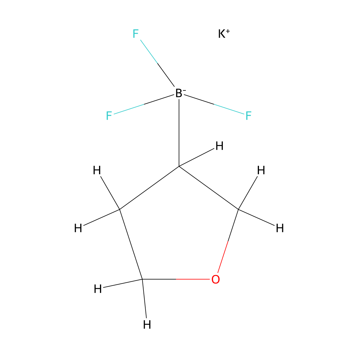 Potassium trifluoro(oxolan-3-yl)boranuide molecular structure, CAS 1391850-45-5