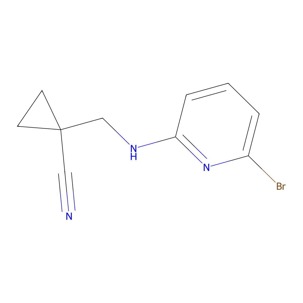 1-((6-Bromopyridin-2-ylamino)methyl)cyclopropanecarbonitrile molecular structure, CAS 1391857-50-3