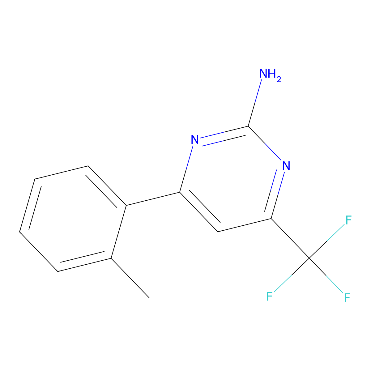2-Amino-6-(o-tolyl)-4-(trifluoromethyl)pyrimidine molecular structure, CAS 1391865-81-8