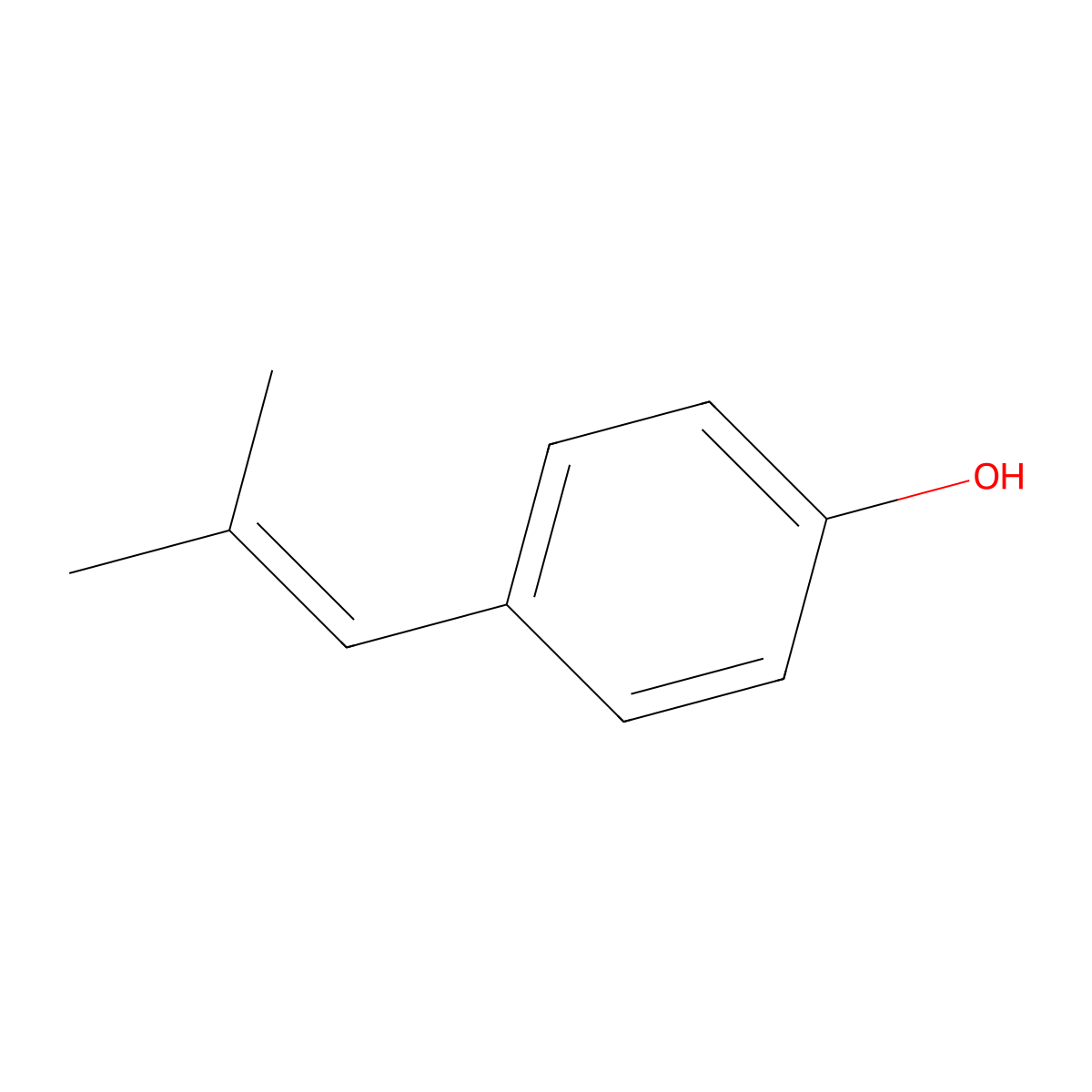 4-(2-Methylprop-1-enyl)phenol molecular structure, CAS 13919-47-6