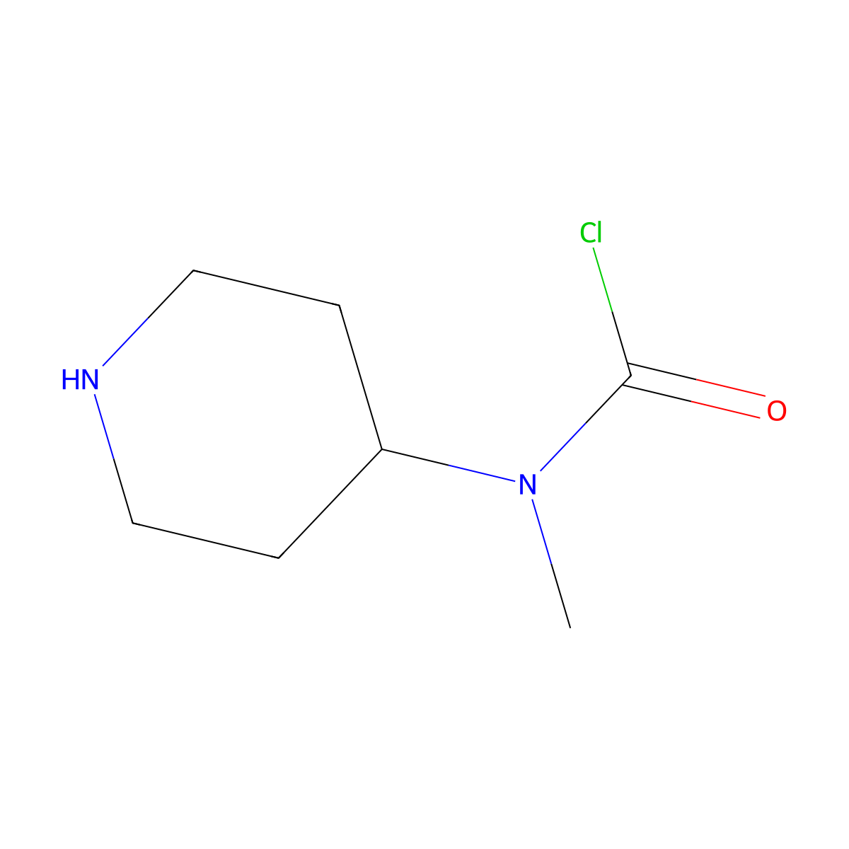 N-methyl-N-(piperidin-4-yl)carbamoyl chloride molecular structure, CAS 1391919-93-9
