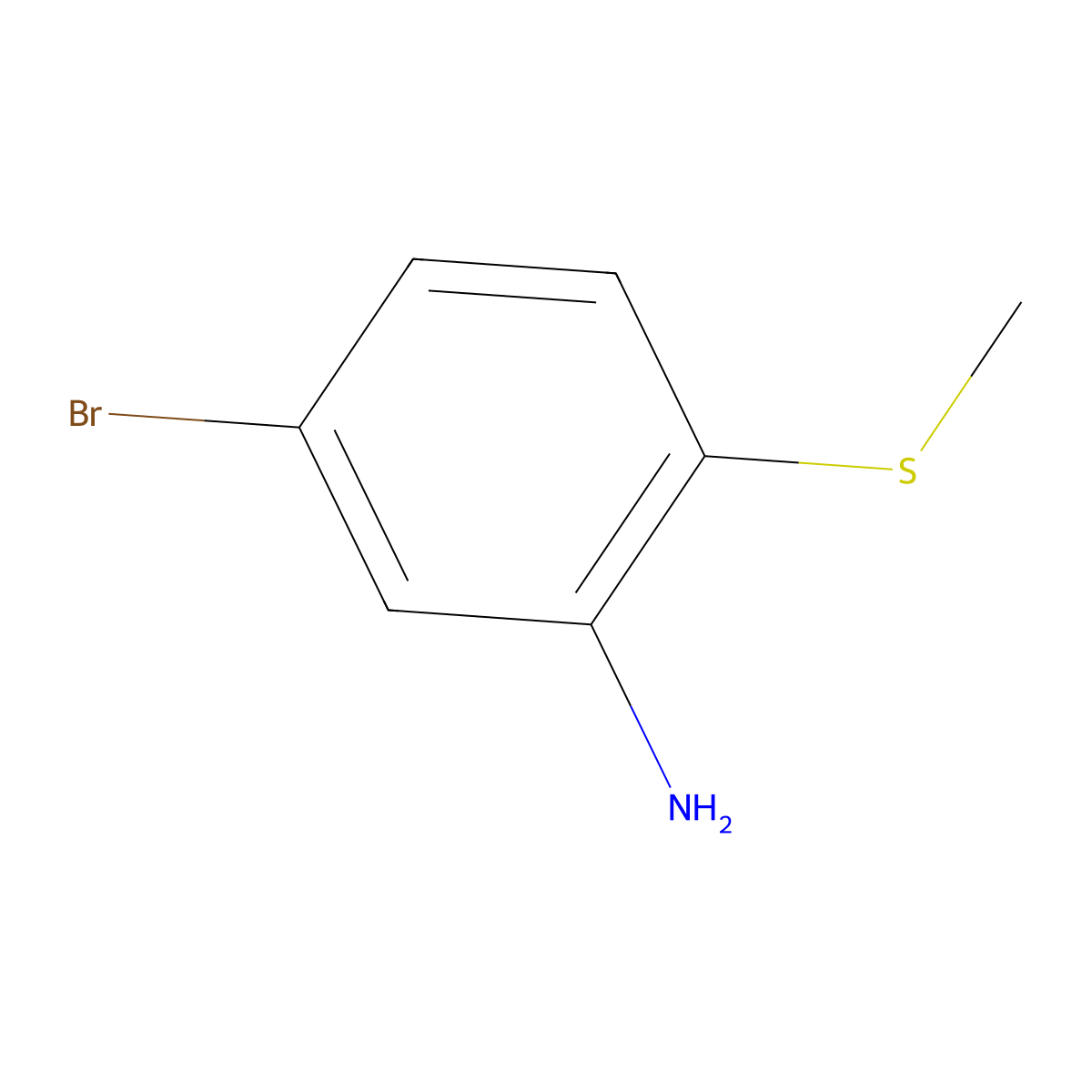 5-Bromo-2-(methylsulfanyl)aniline molecular structure, CAS 139192-88-4