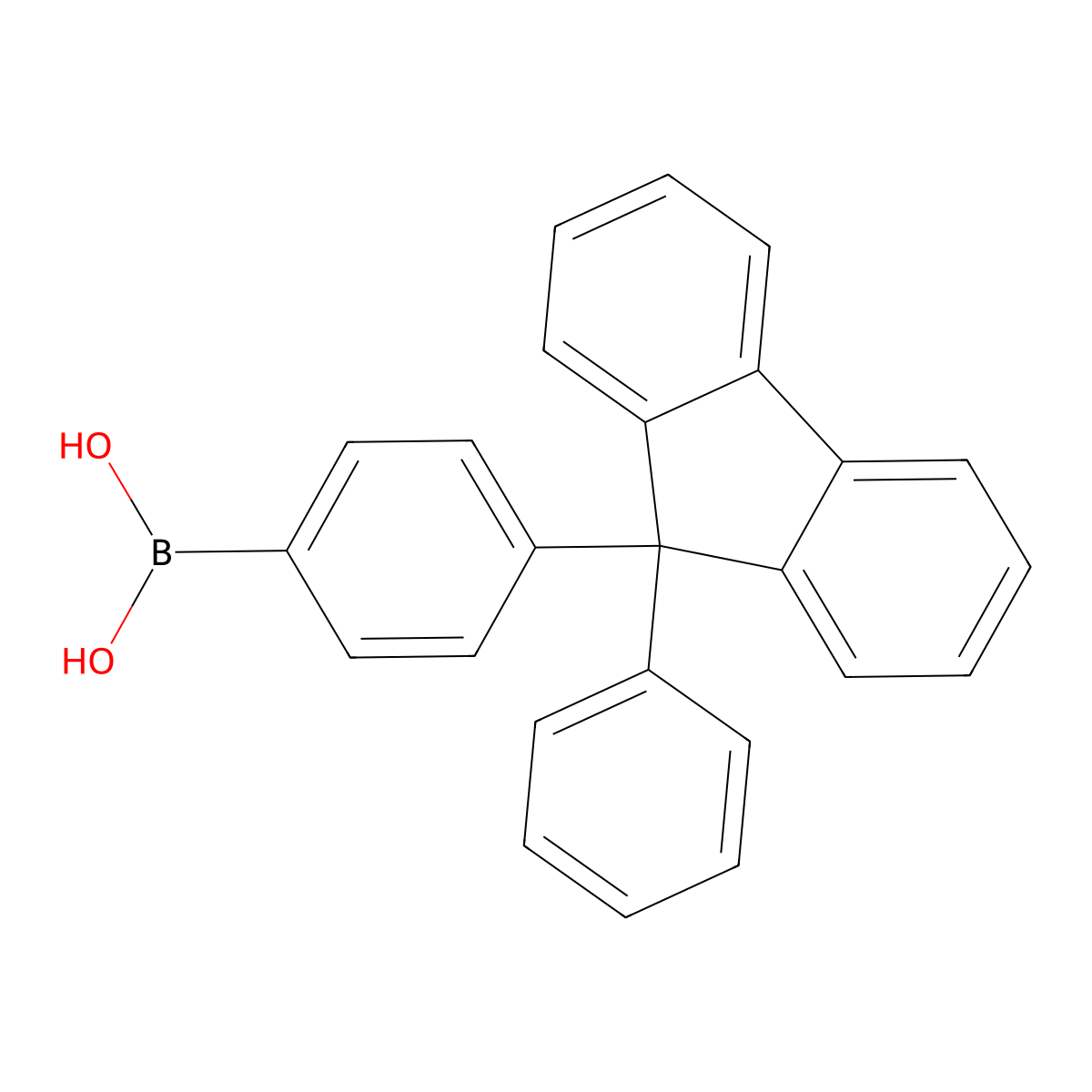 (4-(9-Phenyl-9H-fluoren-9-yl)phenyl)boronic acid molecular structure, CAS 1391922-09-0