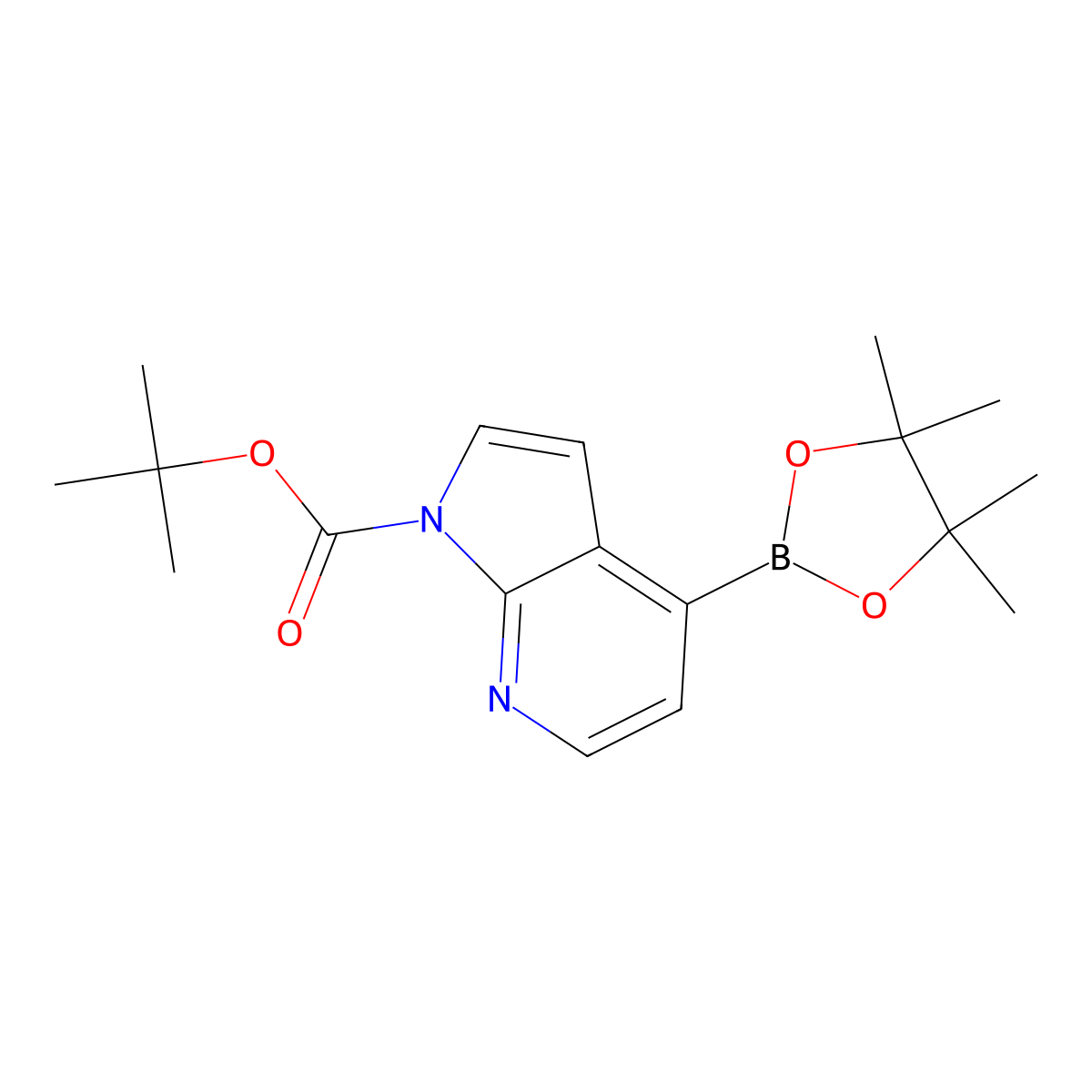 tert-butyl 4-(tetramethyl-1,3,2-dioxaborolan-2-yl)-1H-pyrrolo[2,3-b]pyridine-1-carboxylate molecular structure, CAS 1391926-50-3