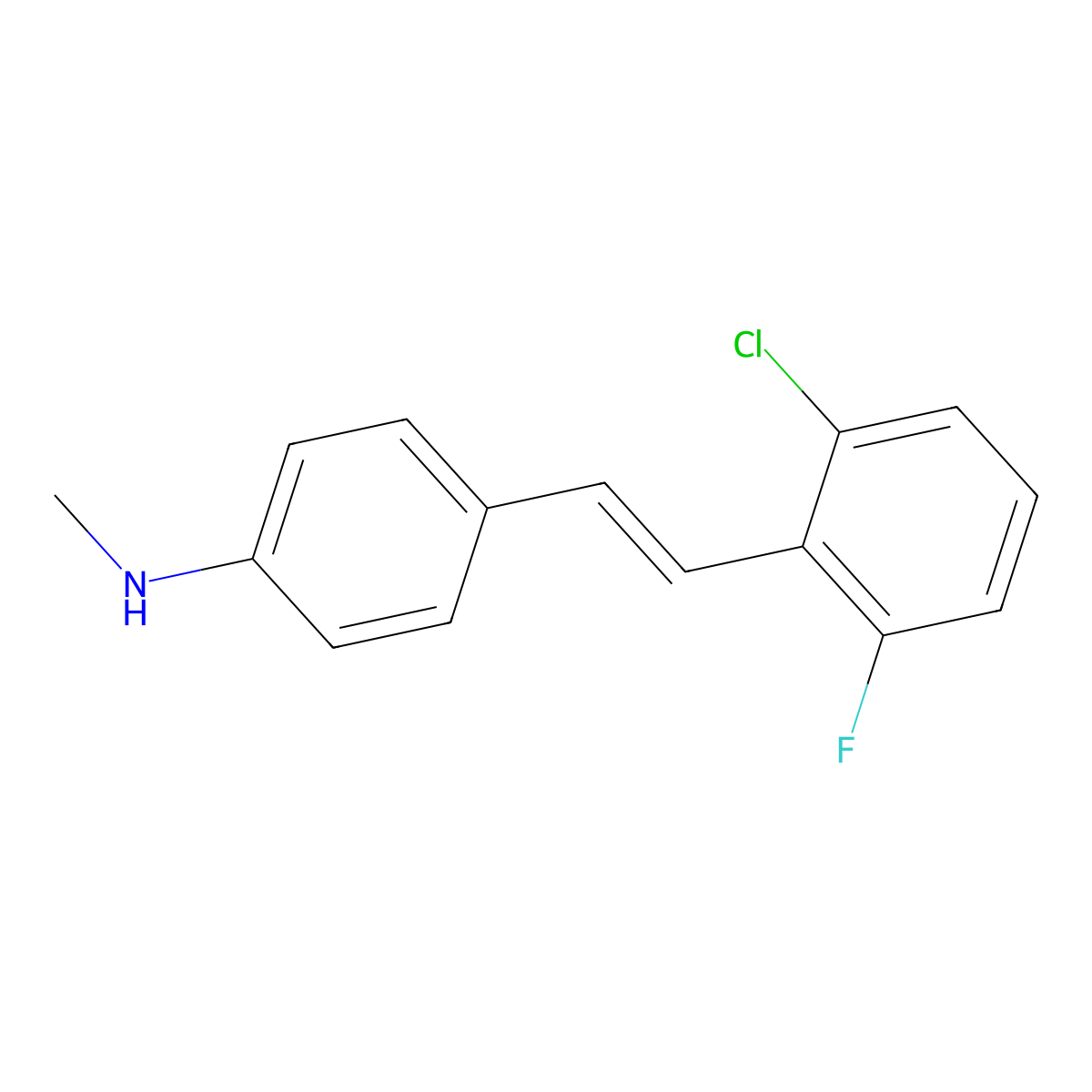 (E)-4-(2-chloro-6-fluorostyryl)-N-methylaniline molecular structure, CAS 1391934-98-7