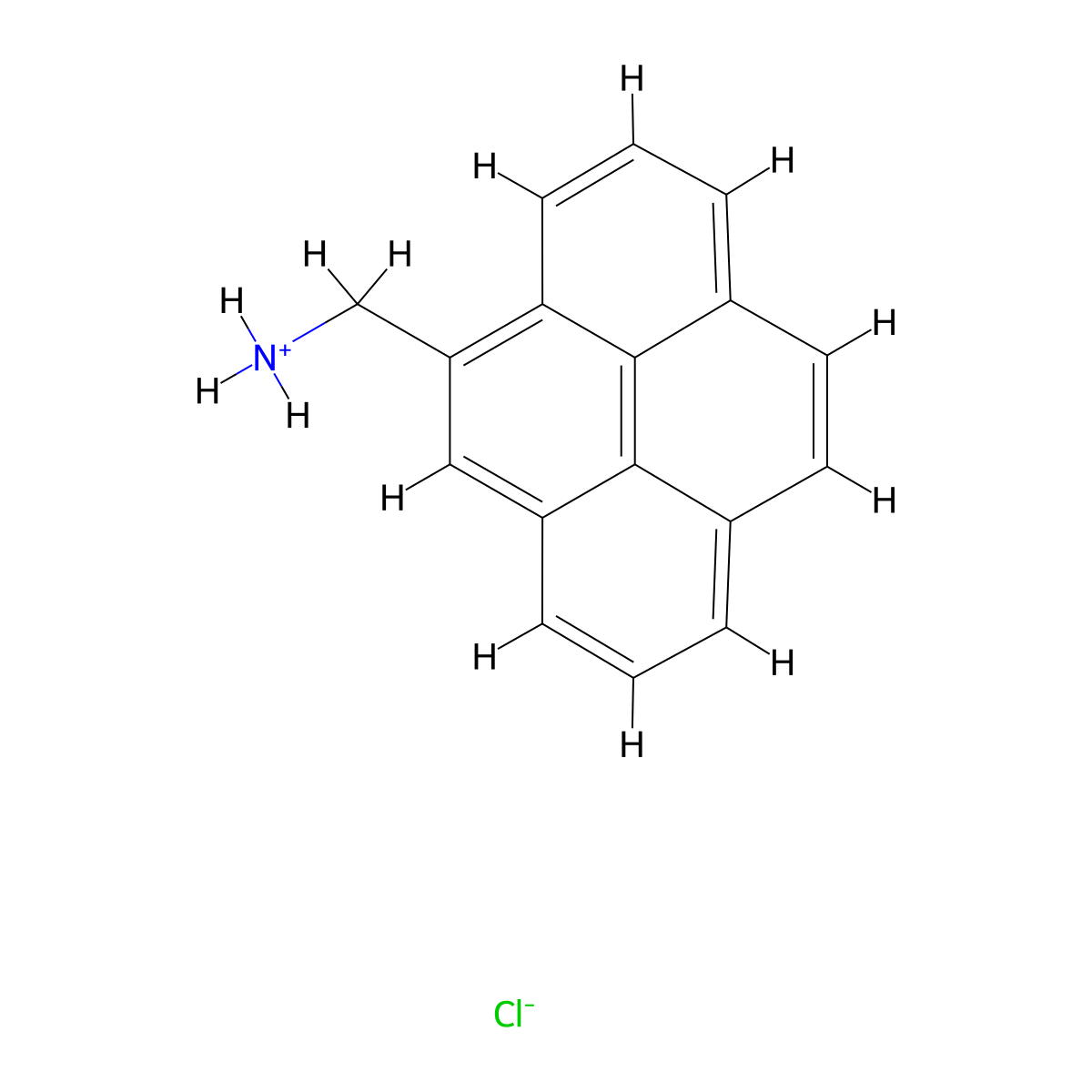Pyren-4-ylmethanaminium chloride molecular structure, CAS 1391937-24-8