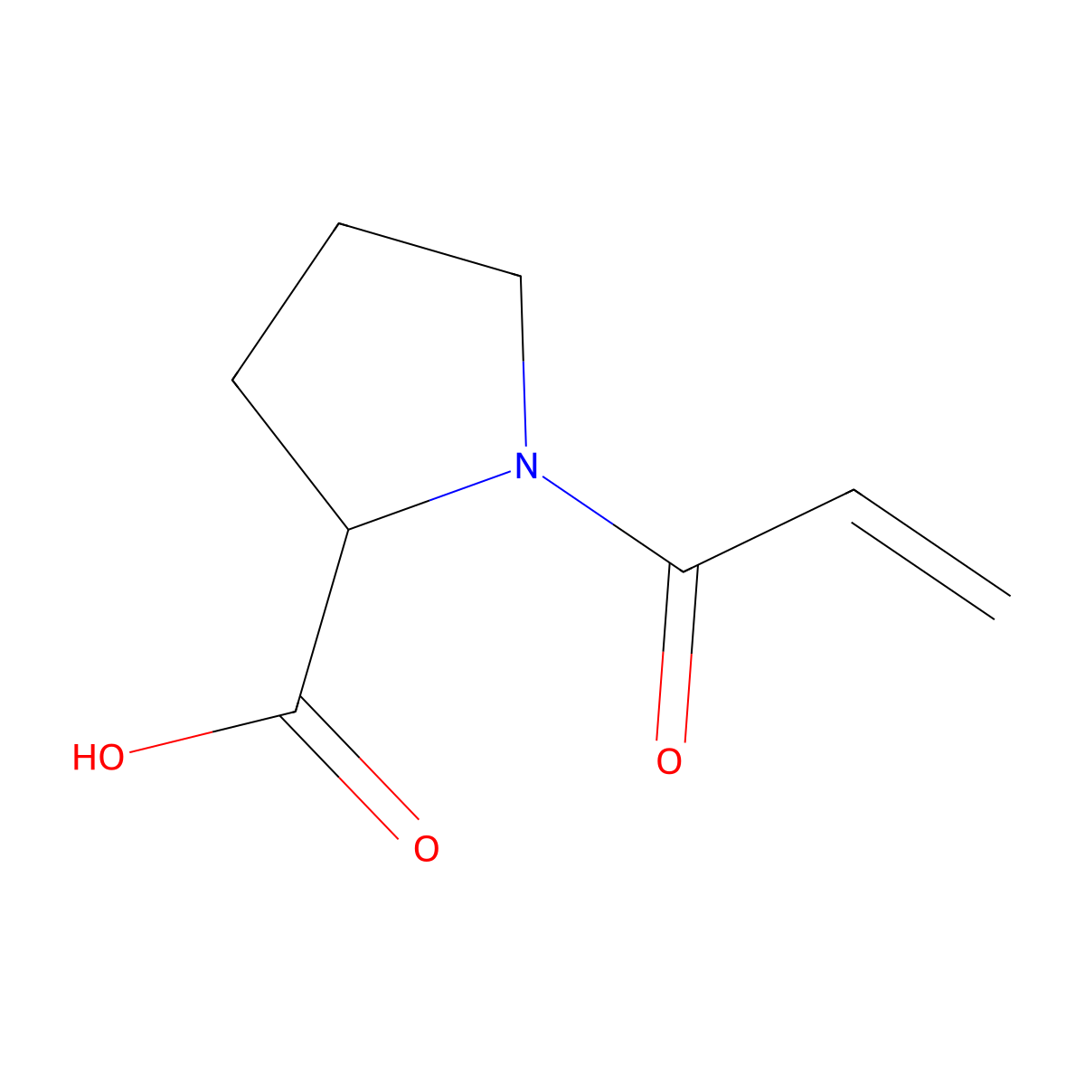1-Prop-2-enoylpyrrolidine-2-carboxylic acid molecular structure, CAS 1391948-29-0