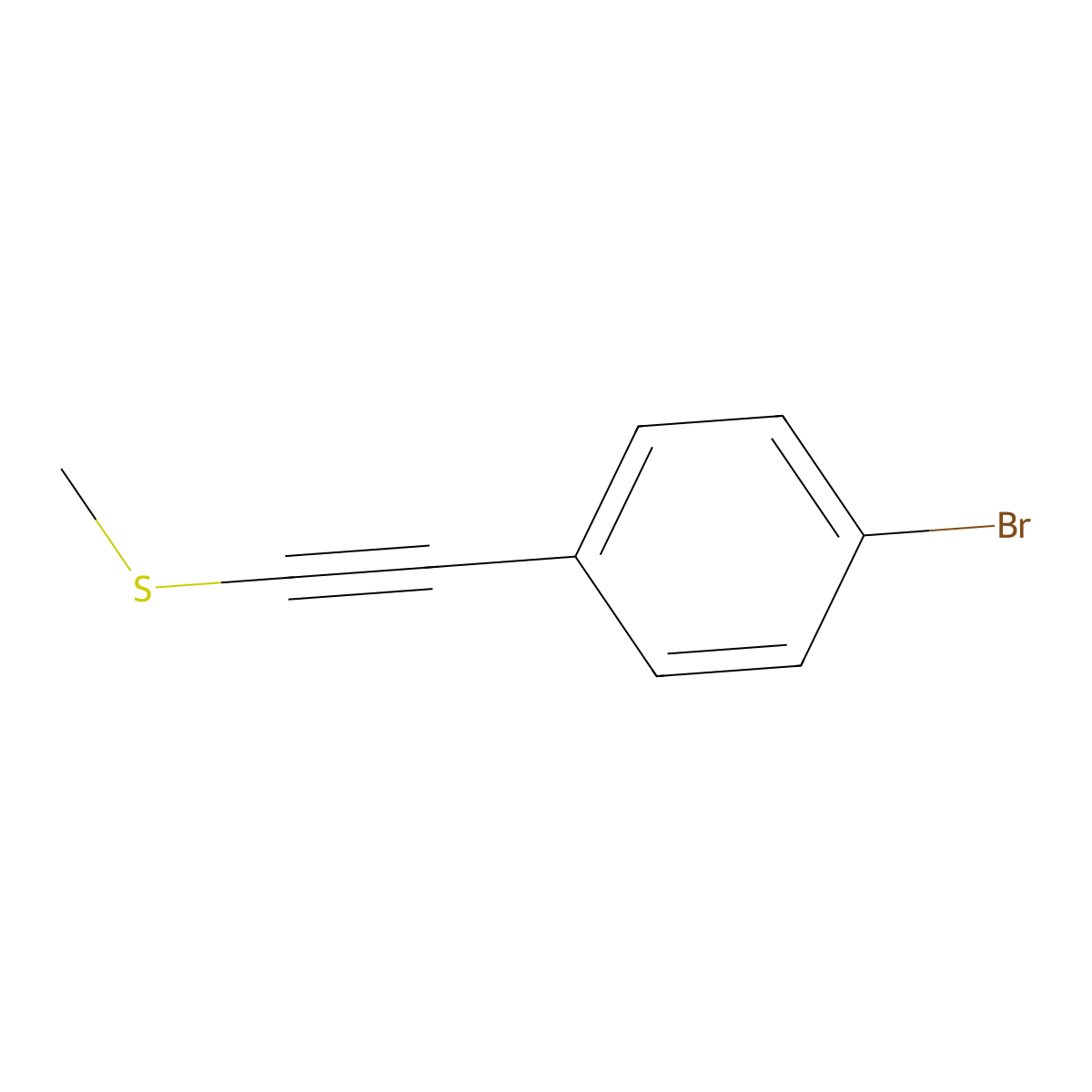 ((4-Bromophenyl)ethynyl)(methyl)sulfane molecular structure, CAS 1391948-67-6