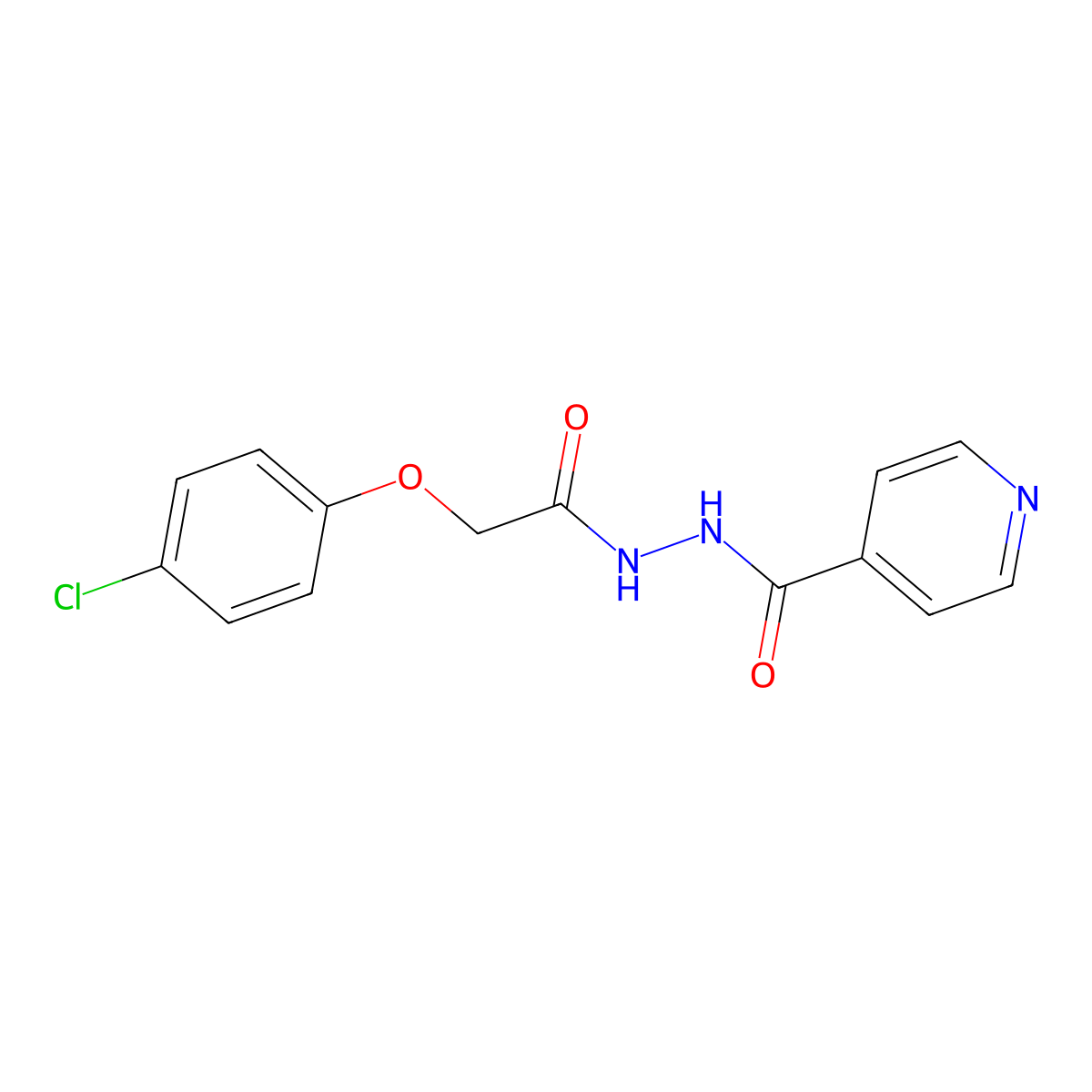 N'-[2-(4-chlorophenoxy)acetyl]pyridine-4-carbohydrazide molecular structure, CAS 139195-01-0