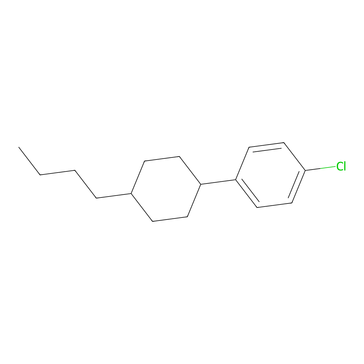 1-Chloro-4-[(1S,4R)-4-butylcyclohexyl]benzene molecular structure, CAS 139195-58-7