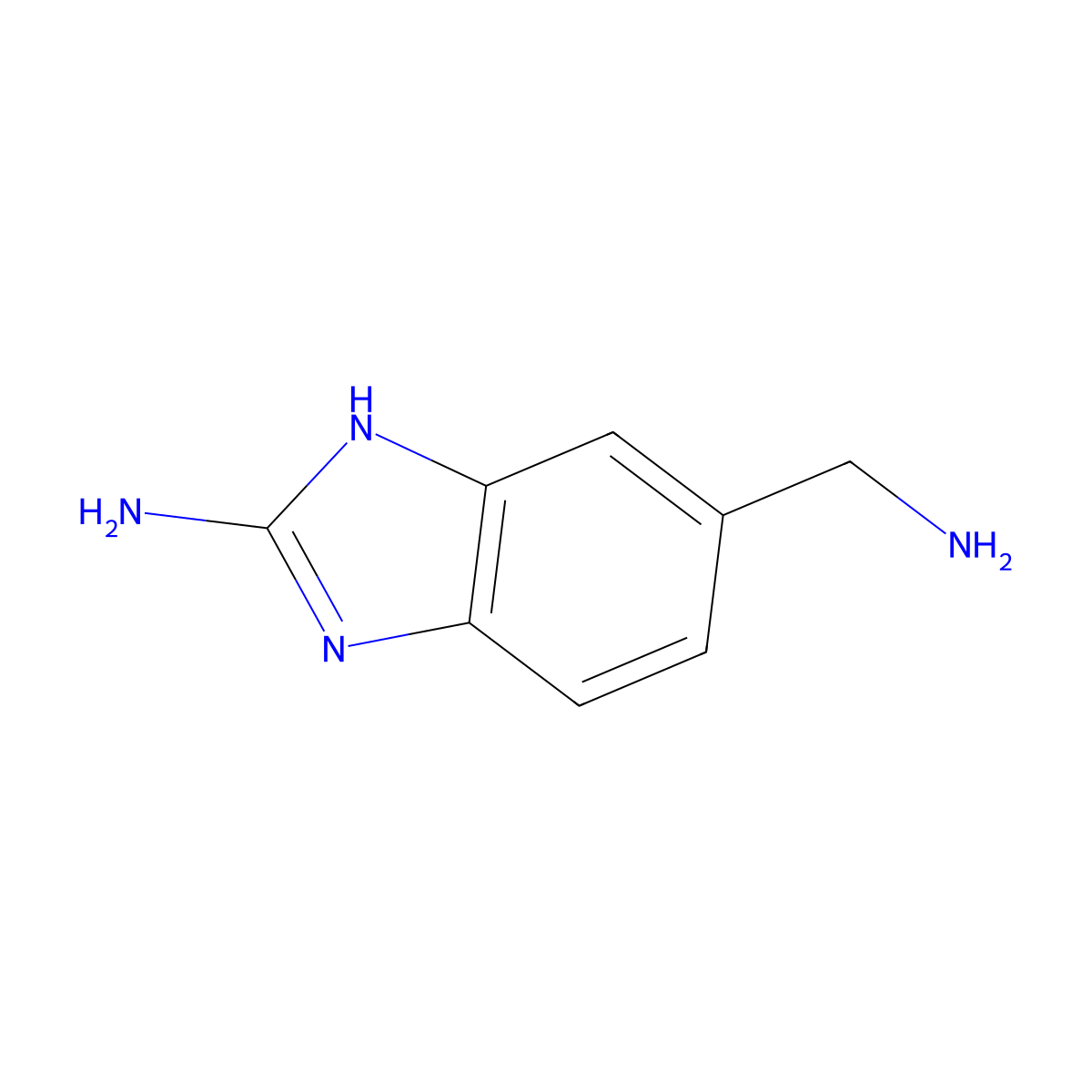 1H-Benzimidazole-6-methanamine, 2-amino- molecular structure, CAS 1392002-63-9