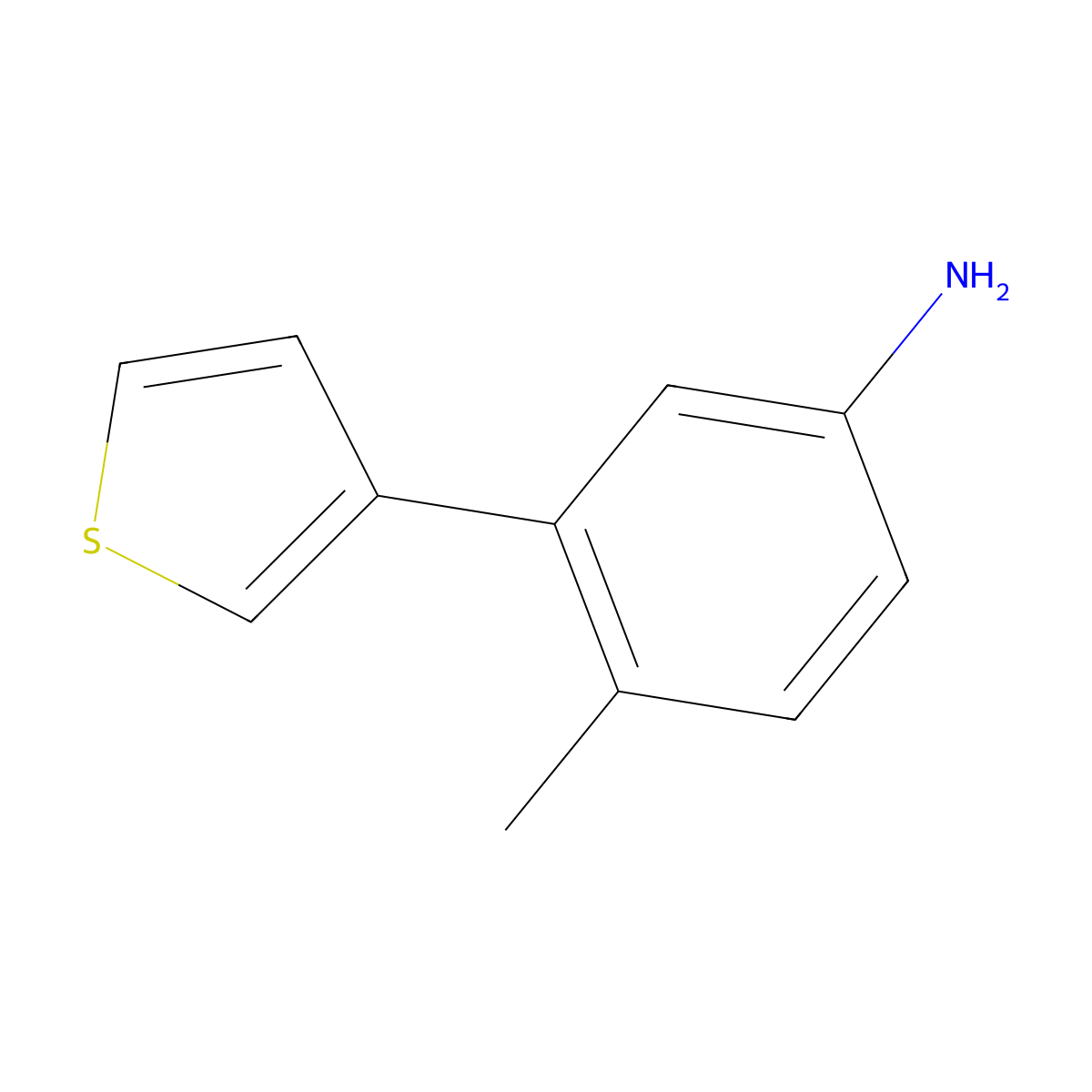 4-Methyl-3-(thiophen-3-yl)aniline molecular structure, CAS 1392009-41-4
