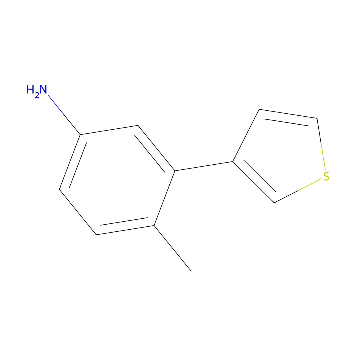 4-Methyl-3-(thiophen-3-yl)aniline molecular structure, CAS 1392009-41-4