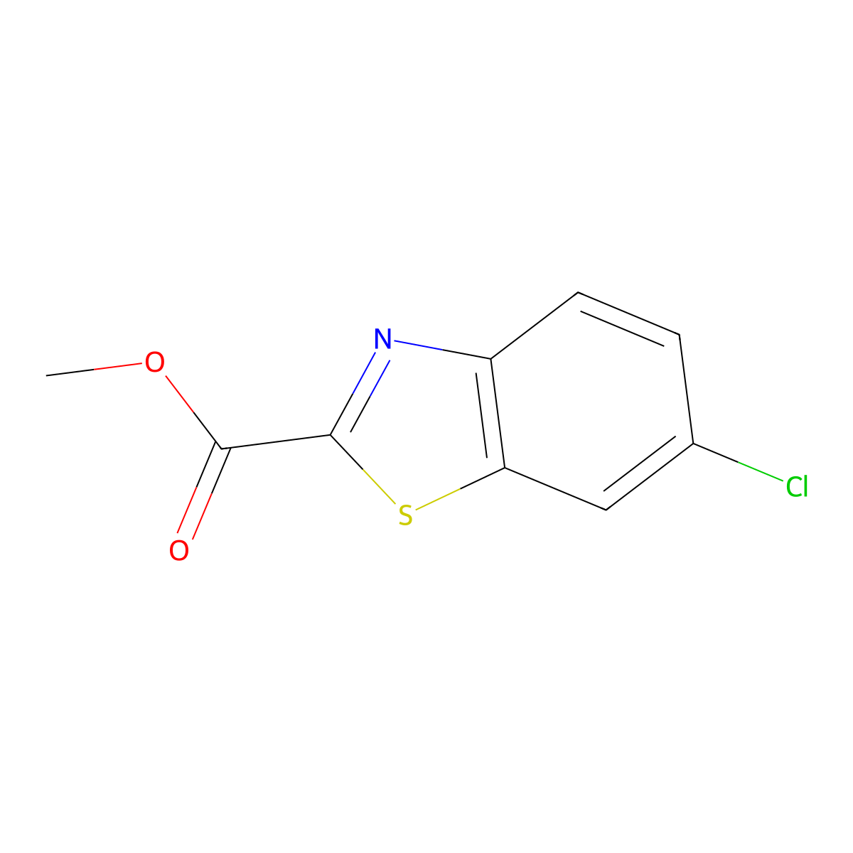 Methyl 6-chlorobenzo[d]thiazole-2-carboxylate molecular structure, CAS 1392015-56-3