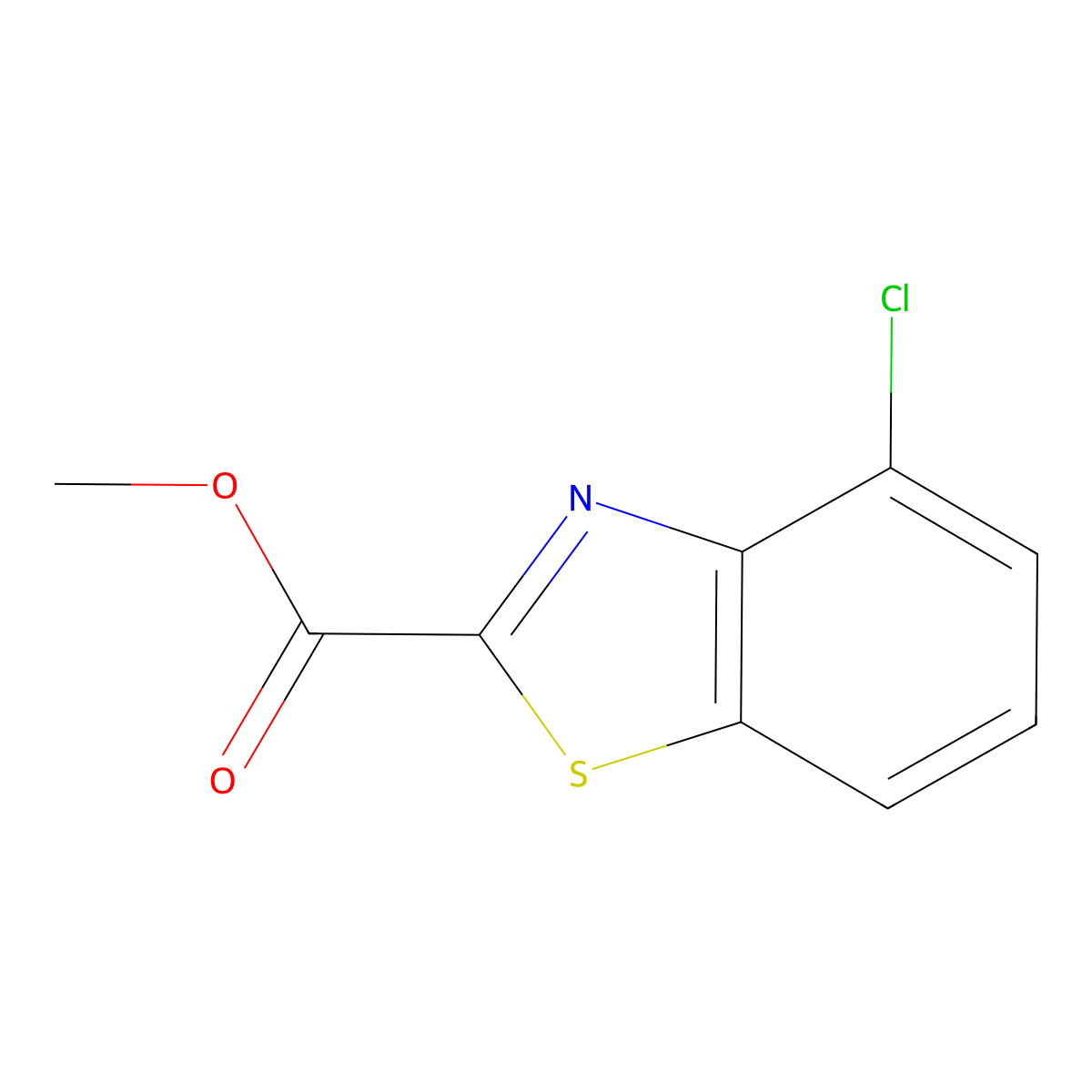 Methyl 4-chlorobenzo[d]thiazole-2-carboxylate molecular structure, CAS 1392015-58-5