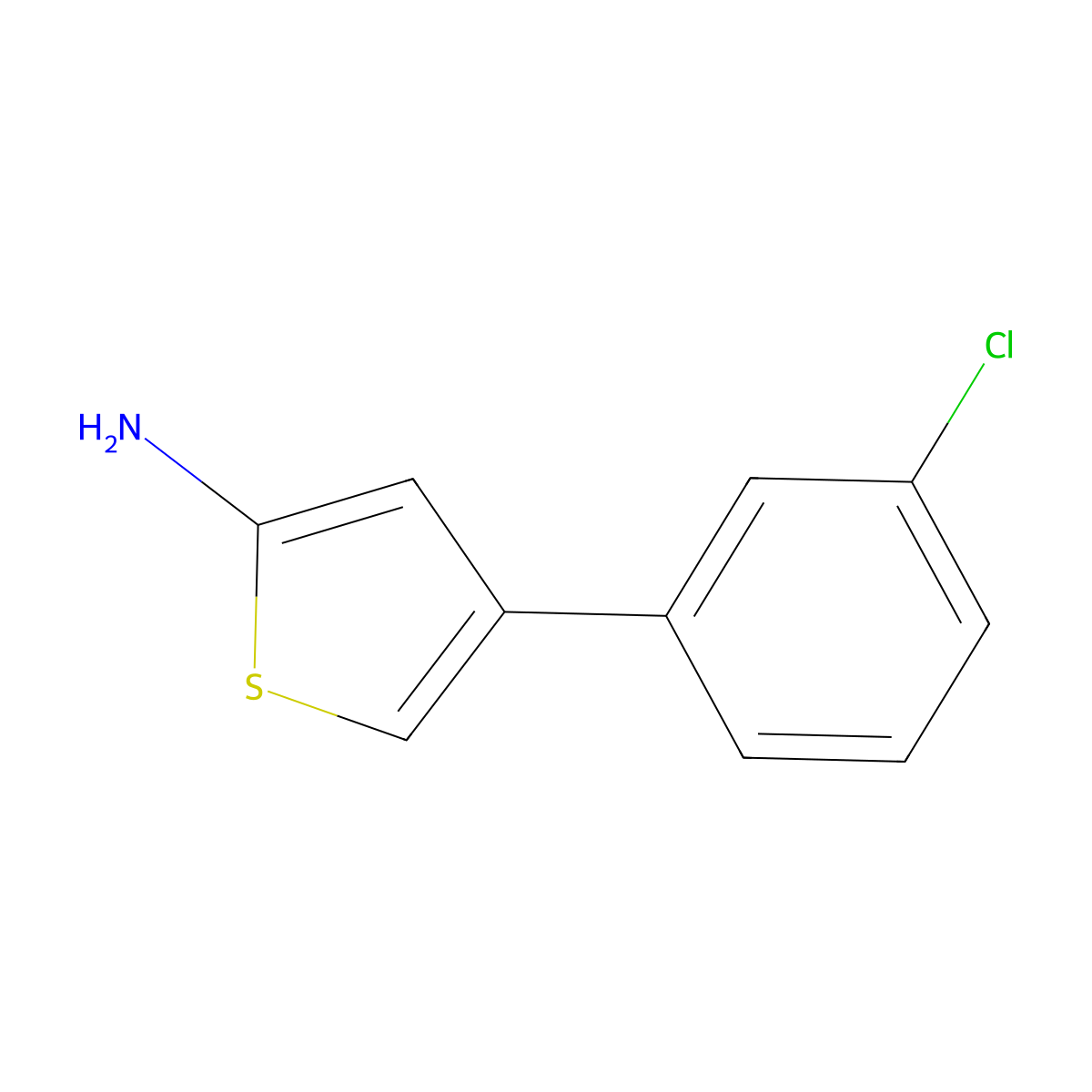 4-(3-Chlorophenyl)thiophen-2-amine molecular structure, CAS 1392042-82-8