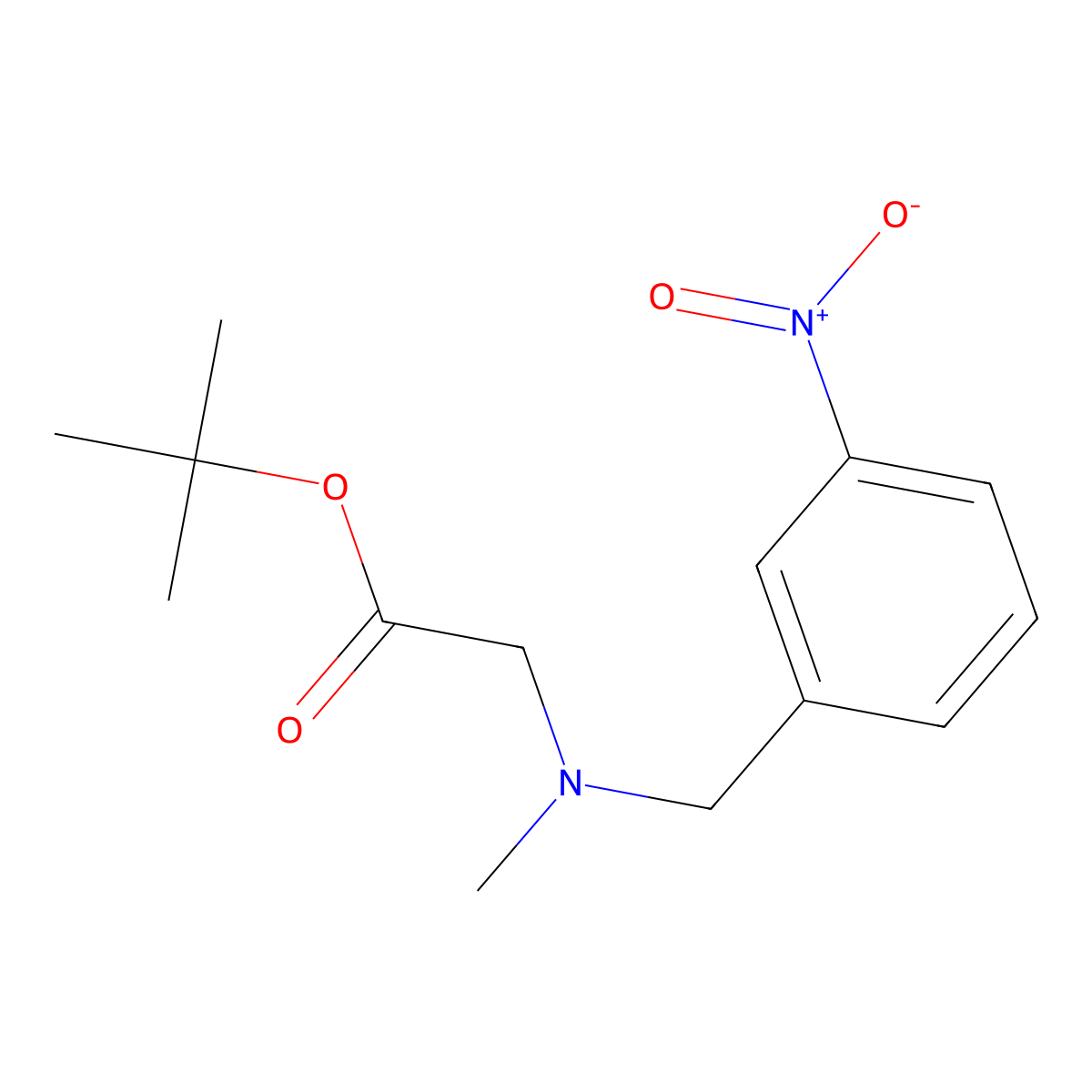 Tert-butyl 2-(N-(3-nitrobenzyl)-N-methylamino)acetate molecular structure, CAS 1392071-41-8