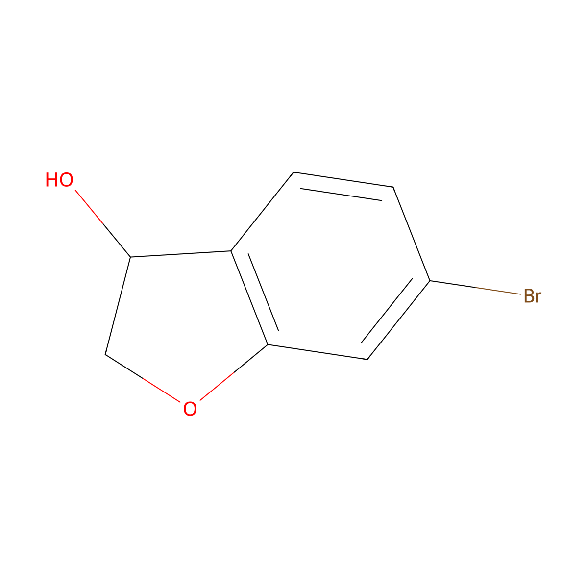 6-Bromo-2,3-dihydrobenzofuran-3-OL molecular structure, CAS 1392072-52-4