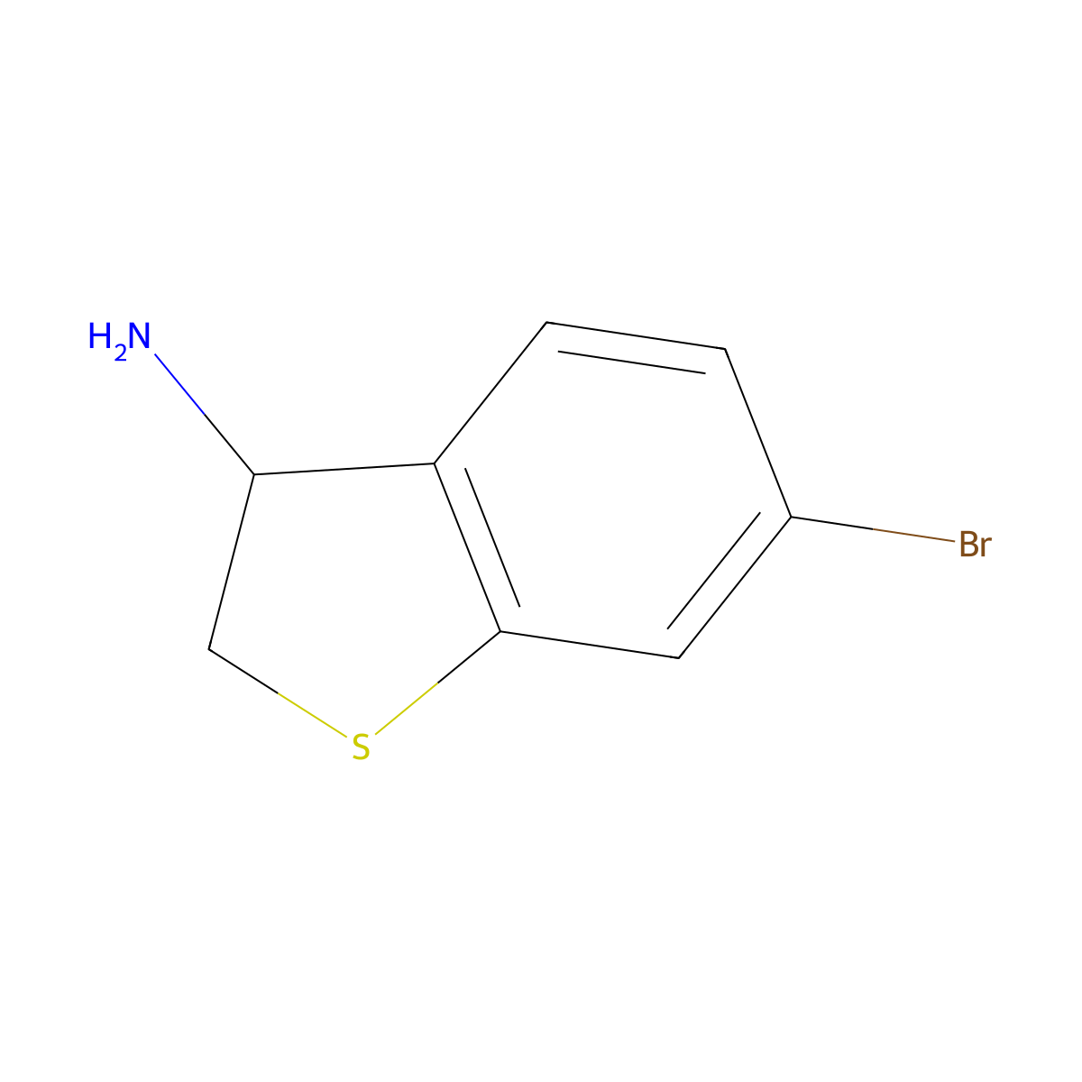 6-Bromo-2,3-dihydrobenzo[b]thiophen-3-amine molecular structure, CAS 1392072-63-7