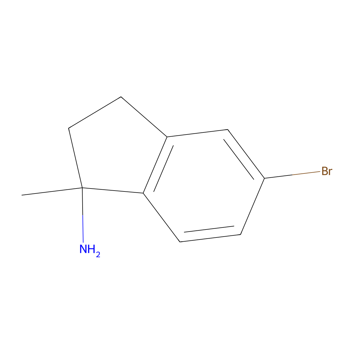 5-Bromo-1-methyl-1-indanamine molecular structure, CAS 1392072-76-2