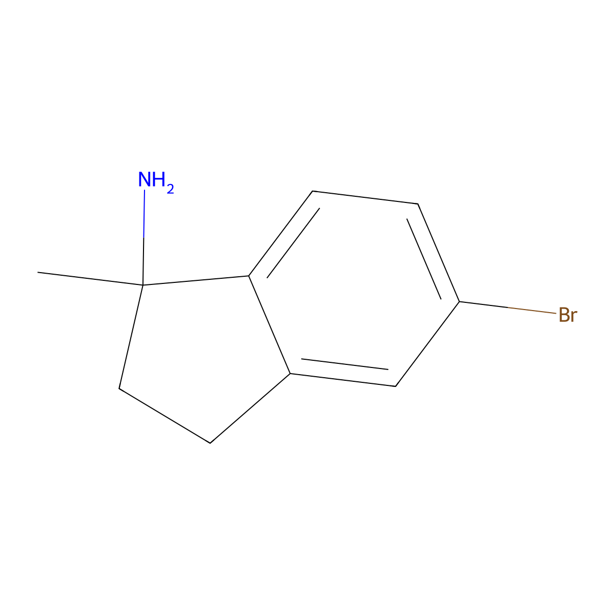 5-Bromo-1-methyl-1-indanamine molecular structure, CAS 1392072-76-2