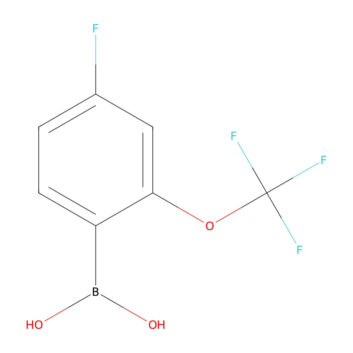 (4-Fluoro-2-(trifluoromethoxy)phenyl)boronic acid molecular structure, CAS 1392087-02-3
