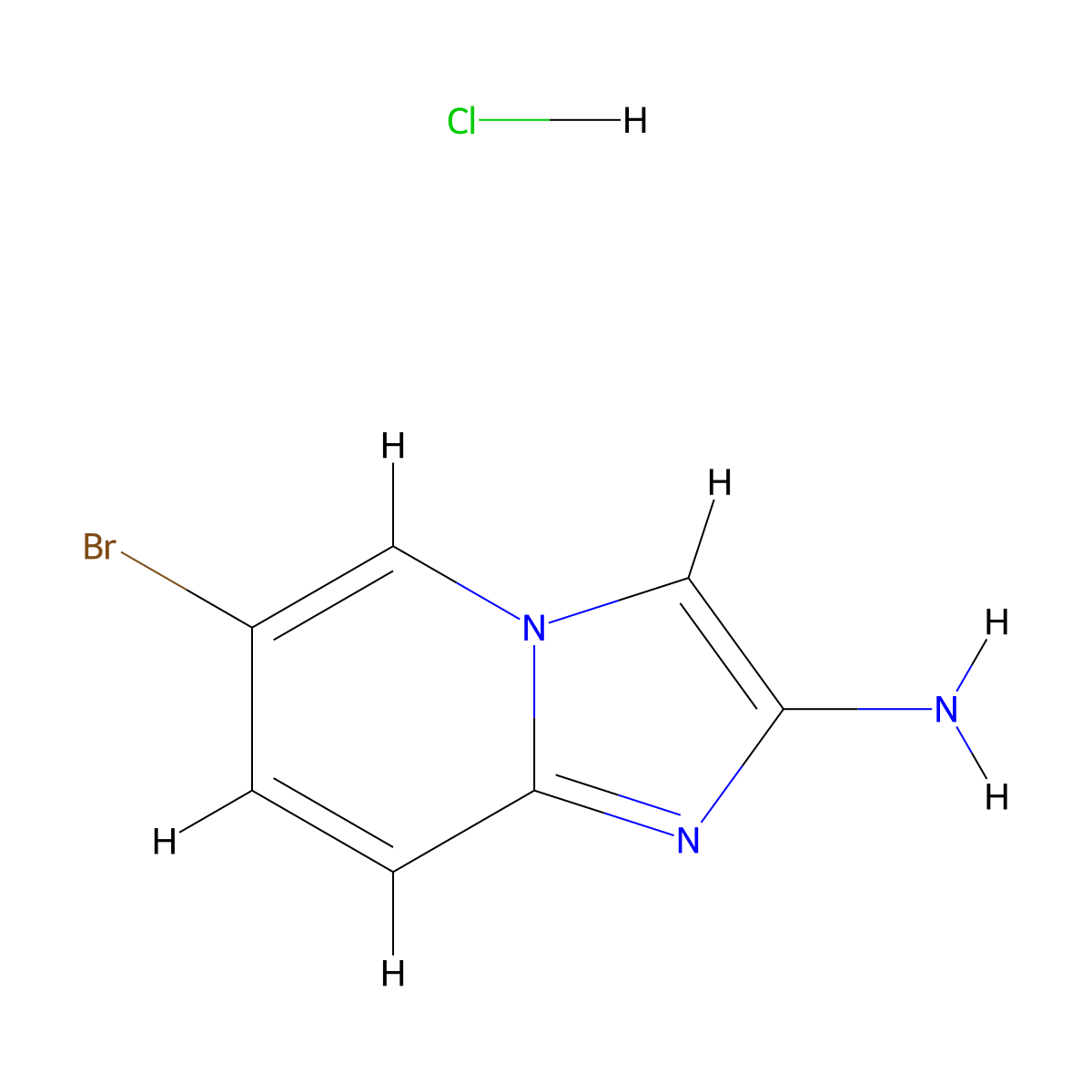 6-Bromoimidazo[1,2-a]pyridin-2-amine hydrochloride molecular structure, CAS 1392102-12-3
