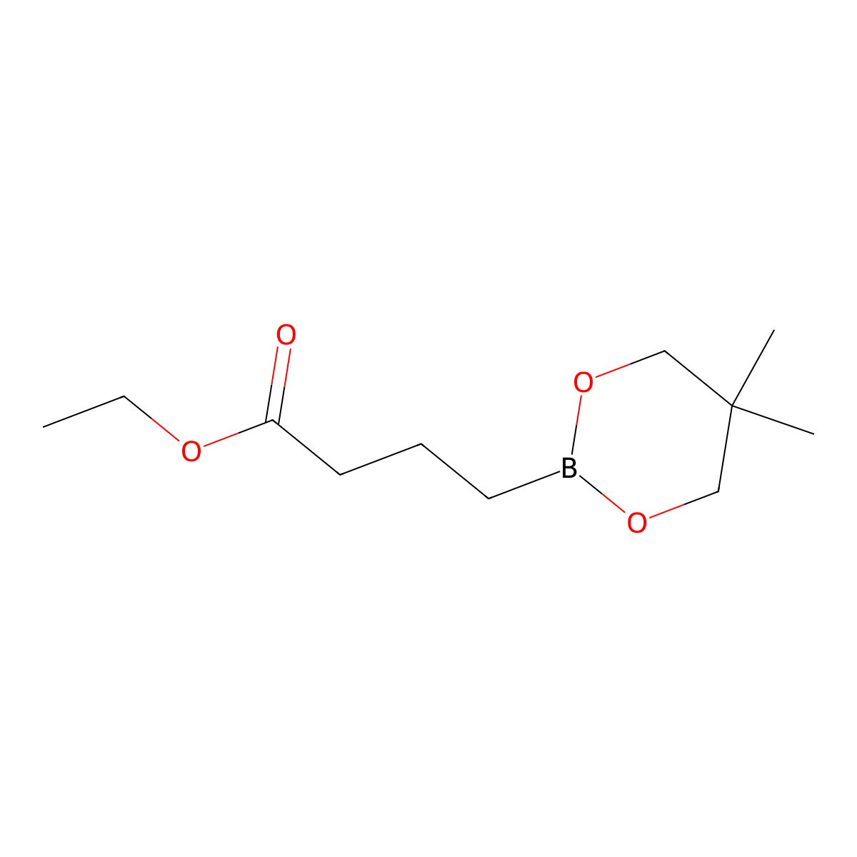 Ethyl 4-(5,5-dimethyl-1,3,2-dioxaborinan-2-yl)butanoate molecular structure, CAS 1392141-01-3