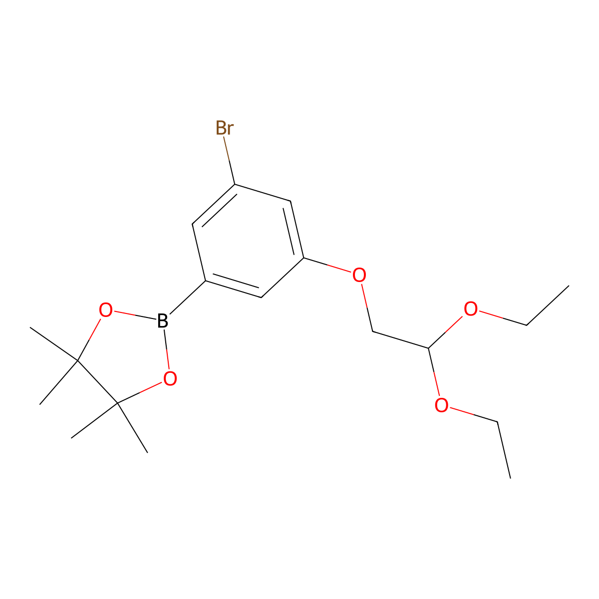1,3,2-Dioxaborolane, 2-[3-bromo-5-(2,2-diethoxyethoxy)phenyl]-4,4,5,5-tetramethyl- molecular structure, CAS 1392146-19-8