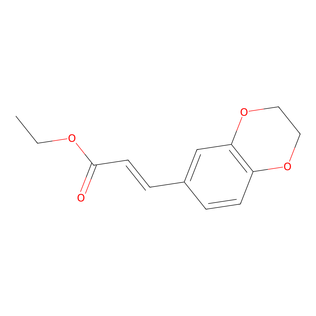 ethyl (2E)-3-(2,3-dihydro-1,4-benzodioxin-6-yl)prop-2-enoate molecular structure, CAS 1392146-83-6