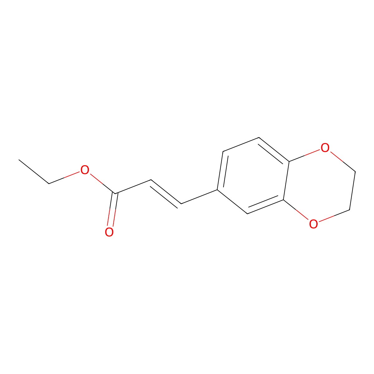 ethyl (2E)-3-(2,3-dihydro-1,4-benzodioxin-6-yl)prop-2-enoate molecular structure, CAS 1392146-83-6