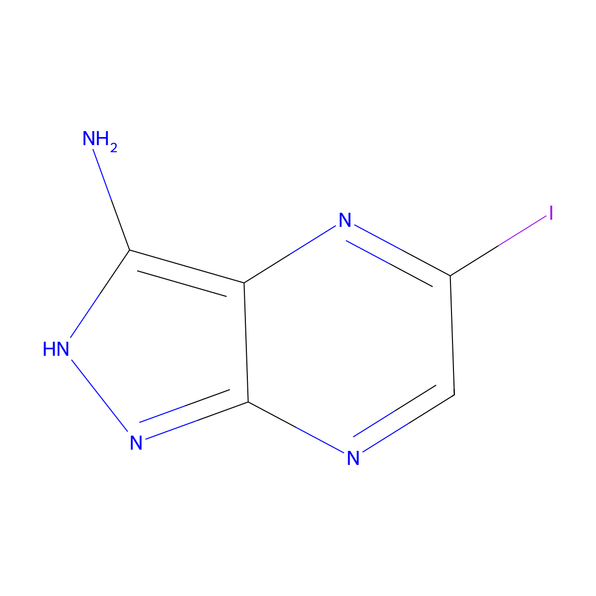 5-Iodo-1H-pyrazolo[3,4-b]pyrazin-3-amine molecular structure, CAS 1392149-77-7