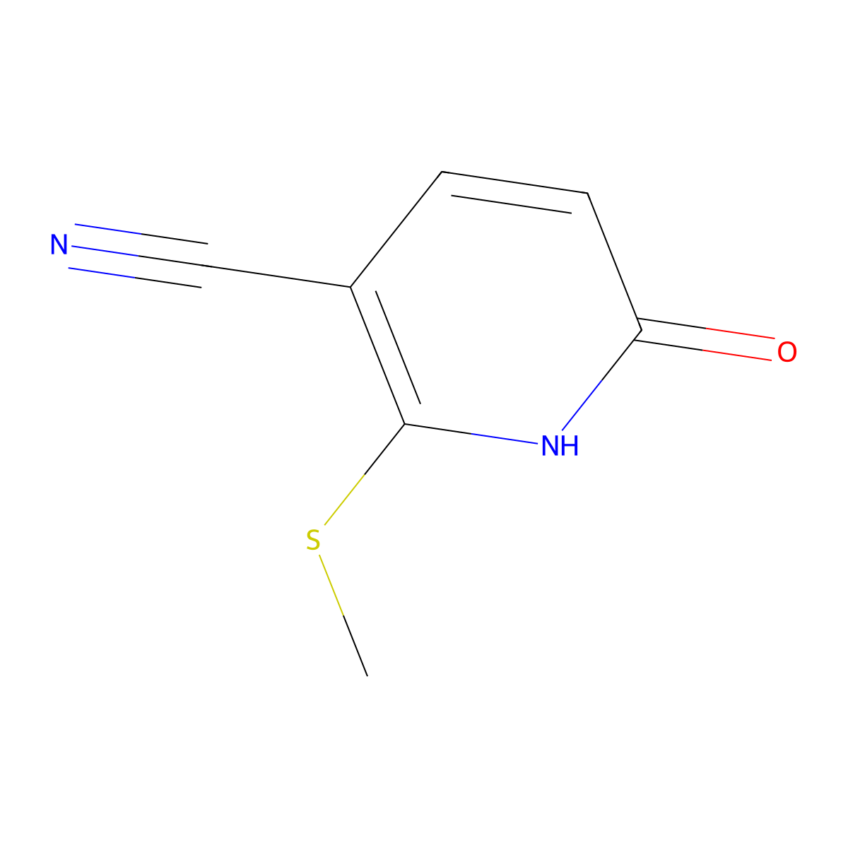 6-Hydroxy-2-(methylthio)nicotinonitrile molecular structure, CAS 1392149-82-4