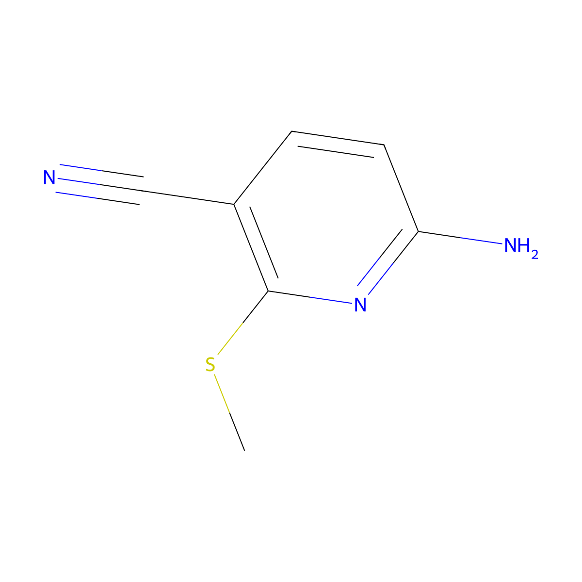 6-Amino-2-(methylsulfanyl)pyridine-3-carbonitrile molecular structure, CAS 1392149-89-1