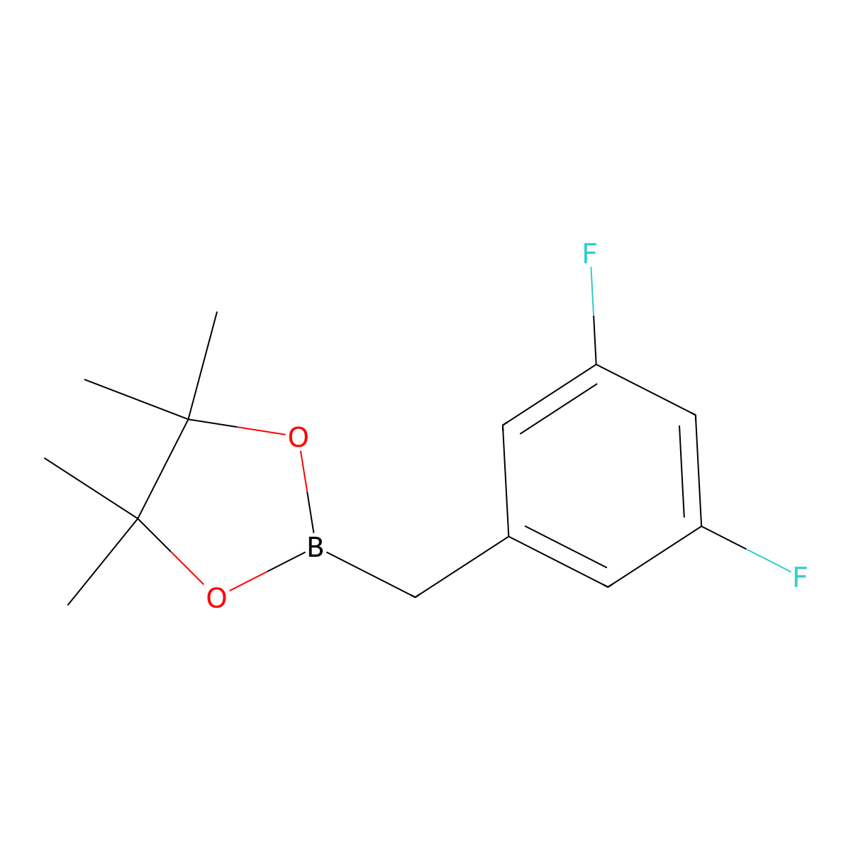 2-[(3,5-Difluorophenyl)methyl]-4,4,5,5-tetramethyl-1,3,2-dioxaborolane molecular structure, CAS 1392150-21-8