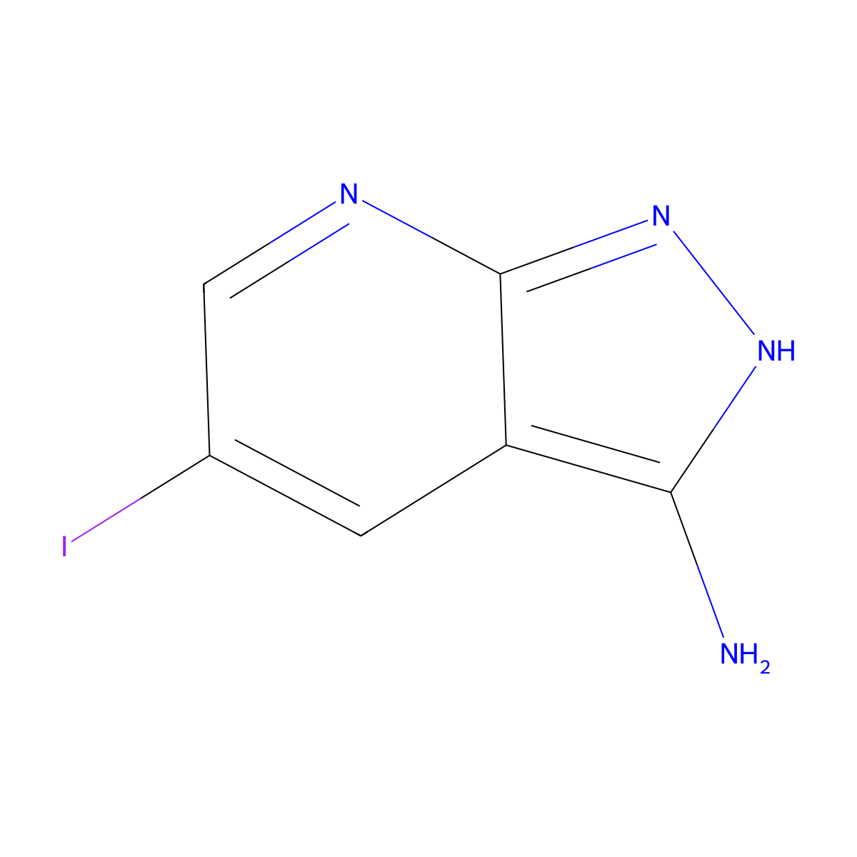 5-Iodo-1H-pyrazolo[3,4-b]pyridin-3-amine molecular structure, CAS 1392152-87-2