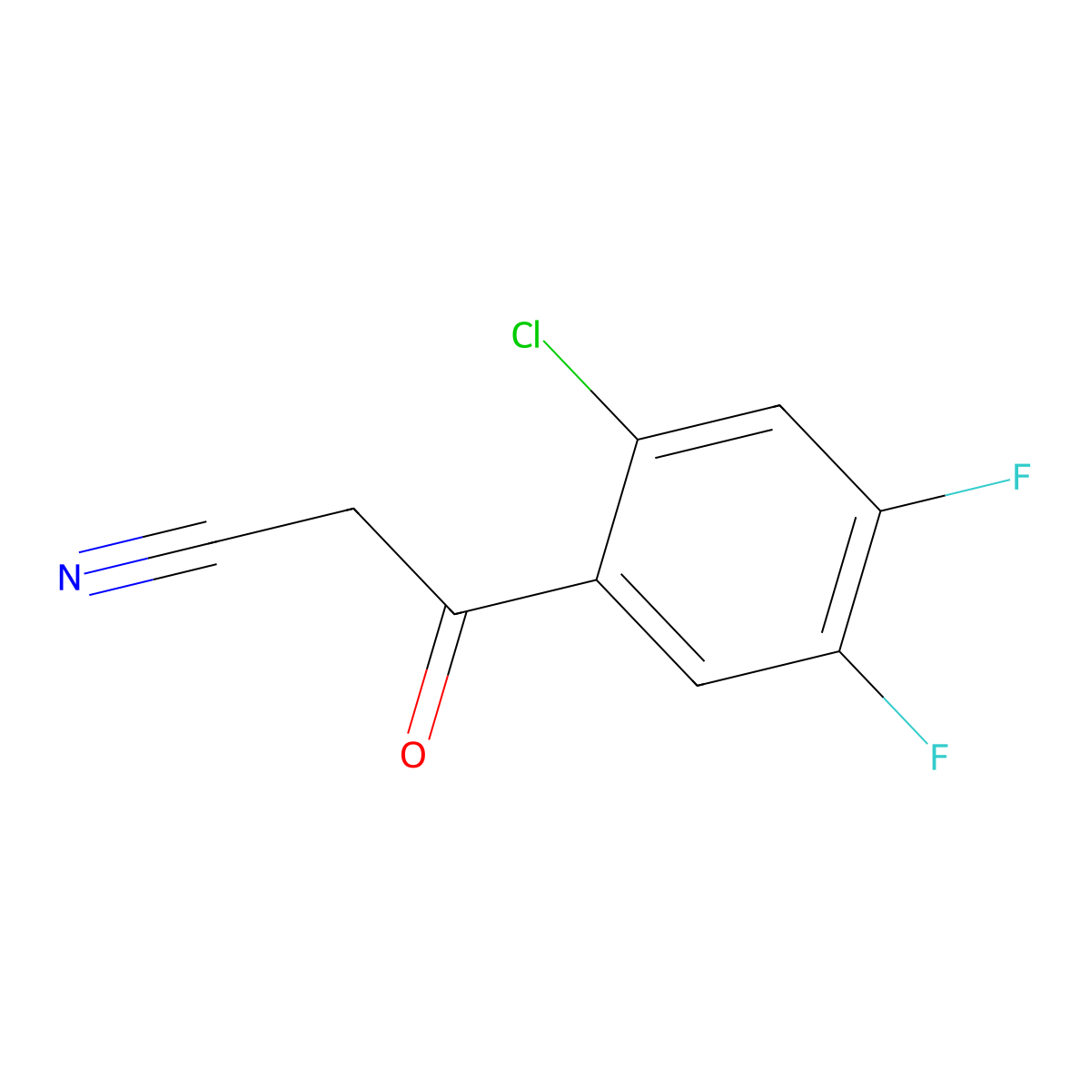 2-Chloro-4,5-difluorobenzoylacetonitrile molecular structure, CAS 139218-69-2