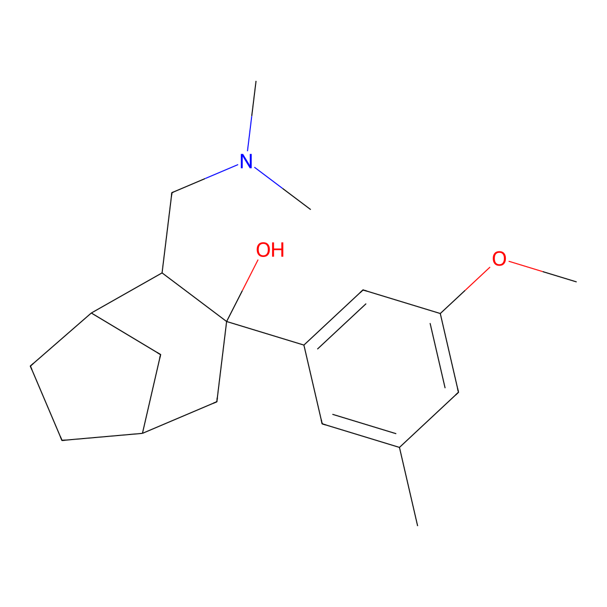 Rel-(1R,2S,3S,5S)-2-((dimethylamino)methyl)-3-(3-methoxy-5-methylphenyl)bicyclo[3.2.1]octan-3-OL molecular structure, CAS 1392195-05-9