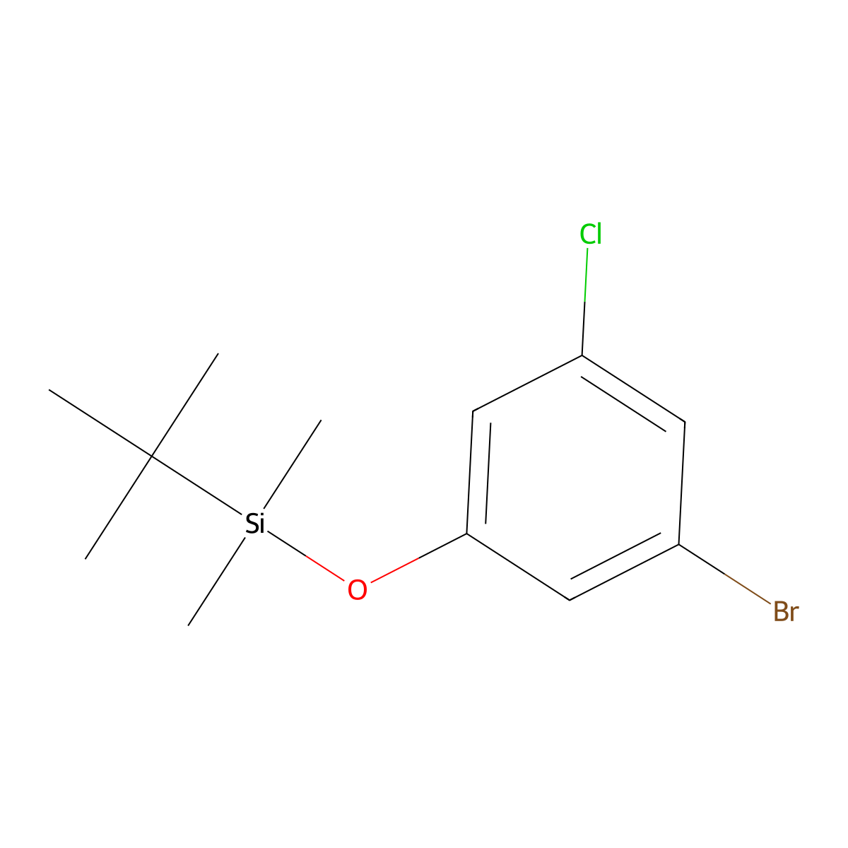 (3-Bromo-5-chlorophenoxy)(tert-butyl)dimethylsilane molecular structure, CAS 1392196-71-2