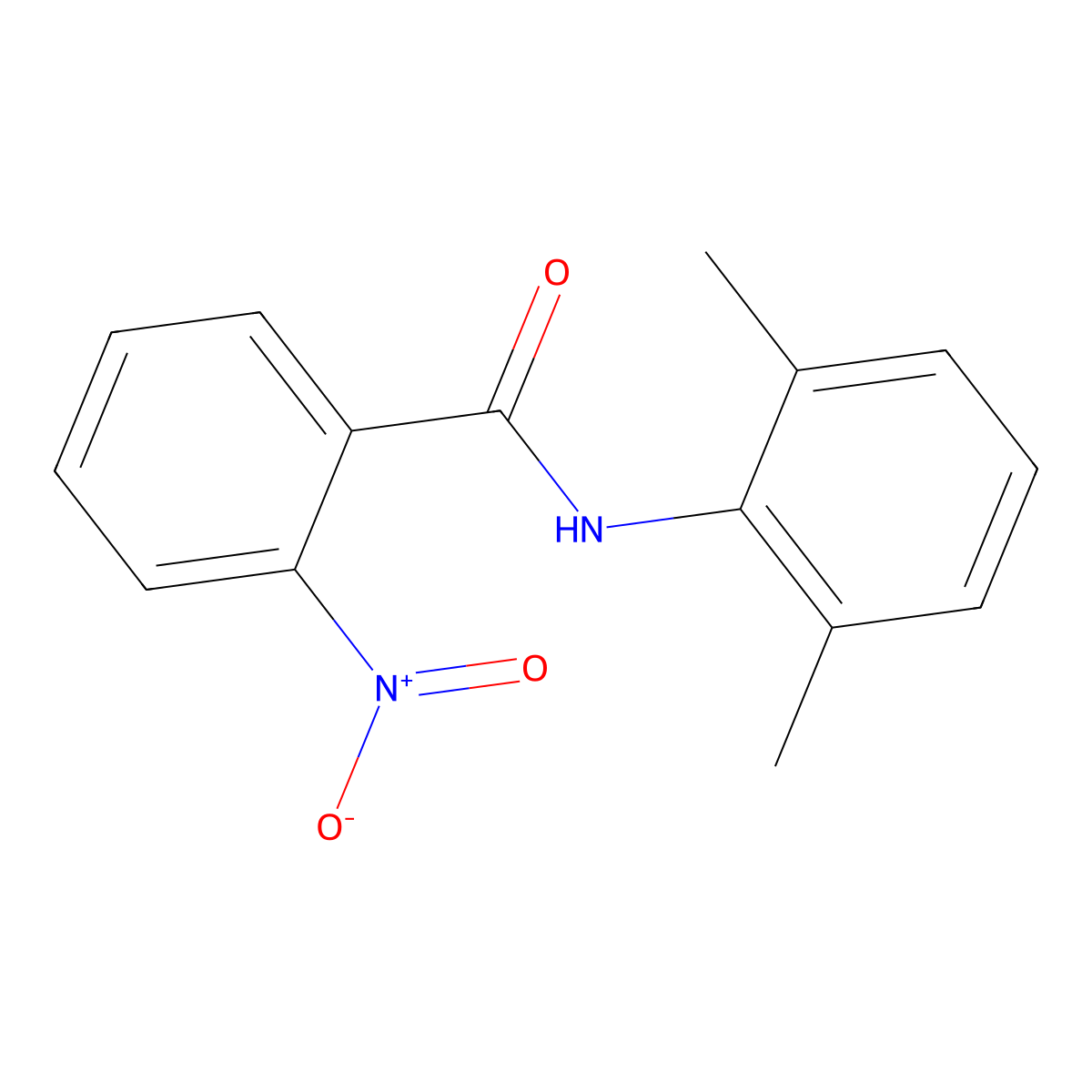 N-(2,6-dimethylphenyl)-2-nitrobenzamide molecular structure, CAS 13922-37-7
