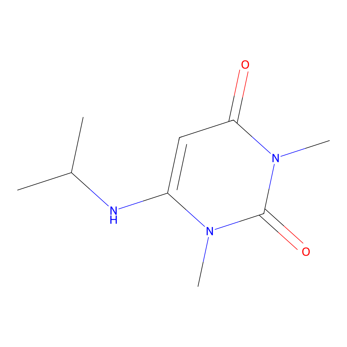 6-(Isopropylamino)-1,3-dimethylpyrimidine-2,4(1H,3H)-dione molecular structure, CAS 13922-73-1