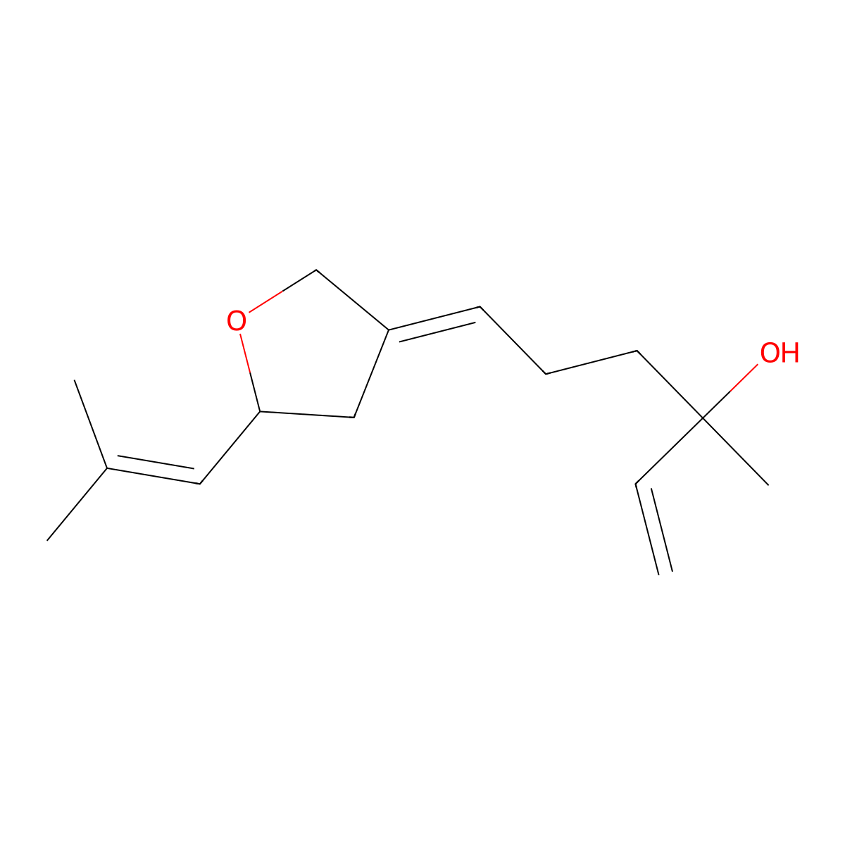 6-[Dihydro-5-(2-methyl-1-propen-1-yl)-3(2H)-furanylidene]-3-methyl-1-hexen-3-ol molecular structure, CAS 1392202-57-1