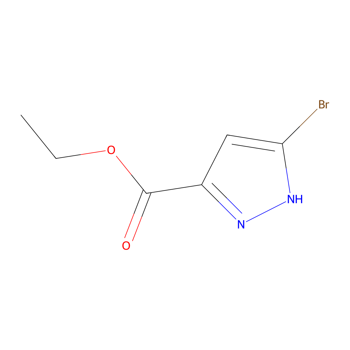 Ethyl 5-bromo-1H-pyrazole-3-carboxylate molecular structure, CAS 1392208-46-6