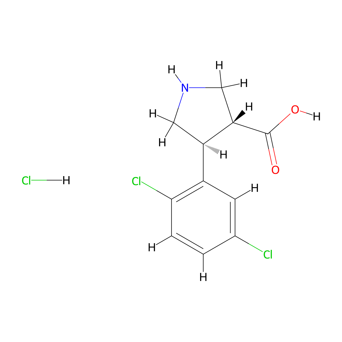 (3R,4S)-4-(2,5-Dichlorophenyl)pyrrolidine-3-carboxylic acid hydrochloride molecular structure, CAS 1392208-52-4